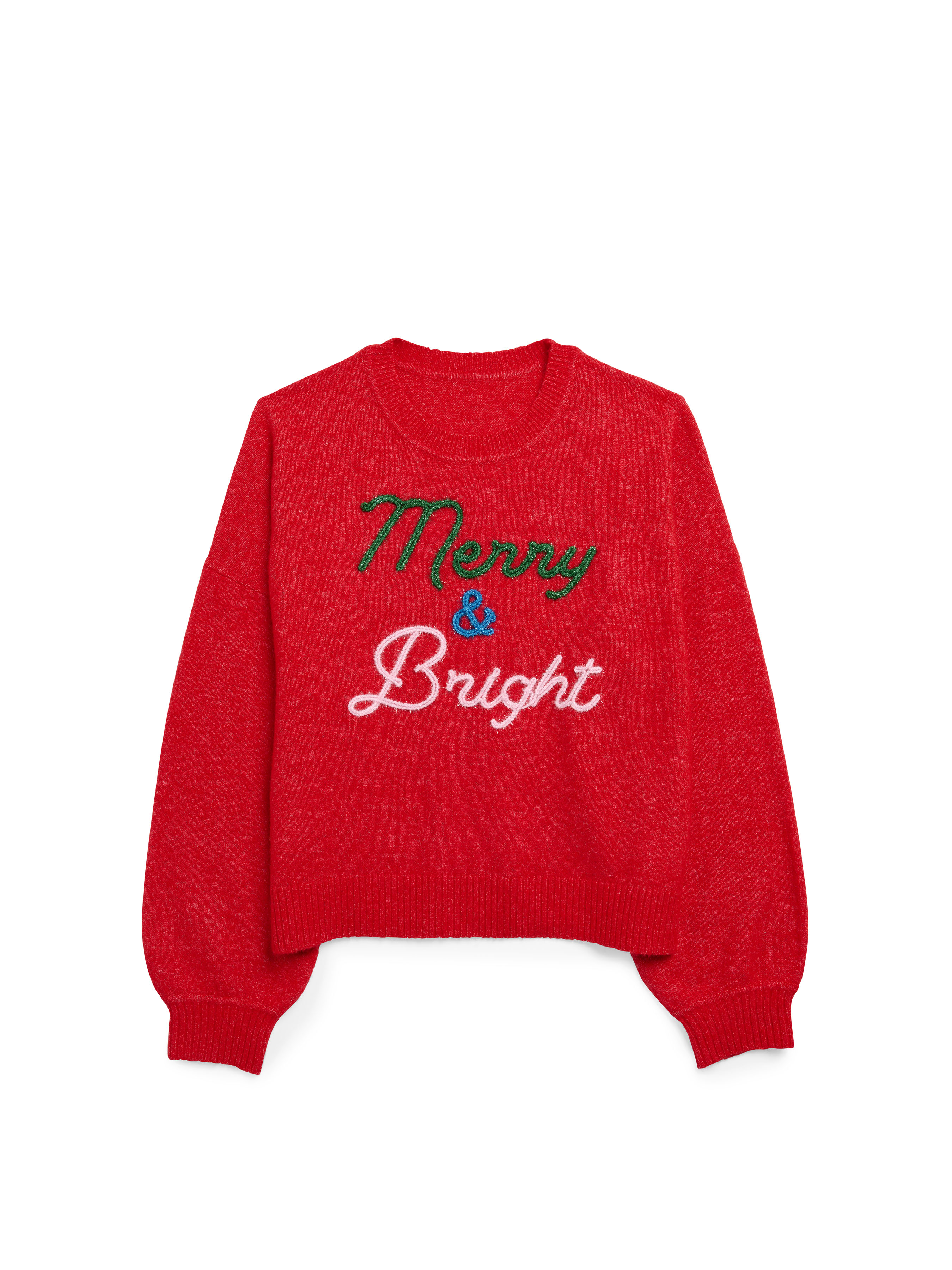 Picture of XL "MERRY & BRIGHT" SWEATER,RED
