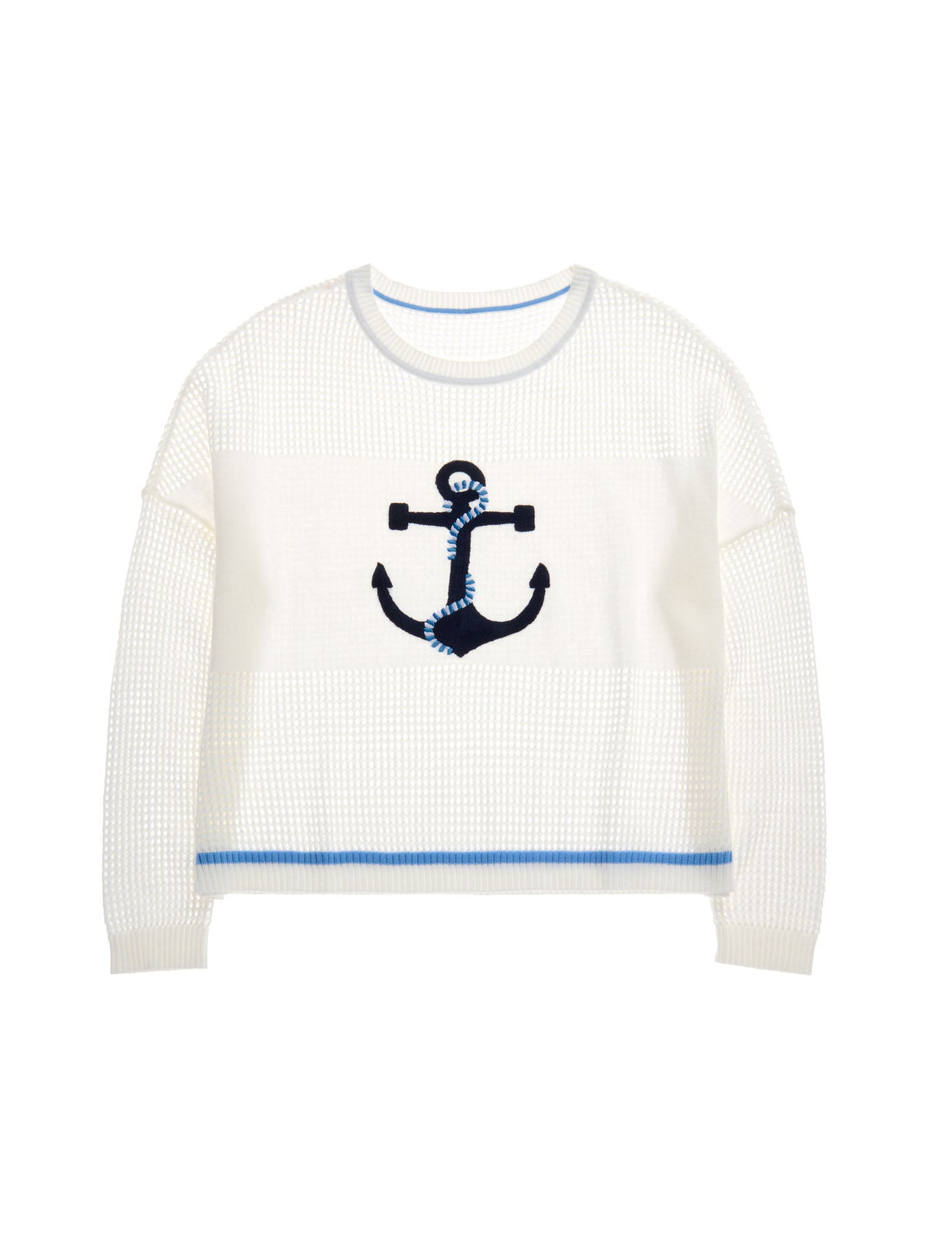 Picture of ASSORTED SET OF 7 ANCHOR MESH SWEATERS,WHITE