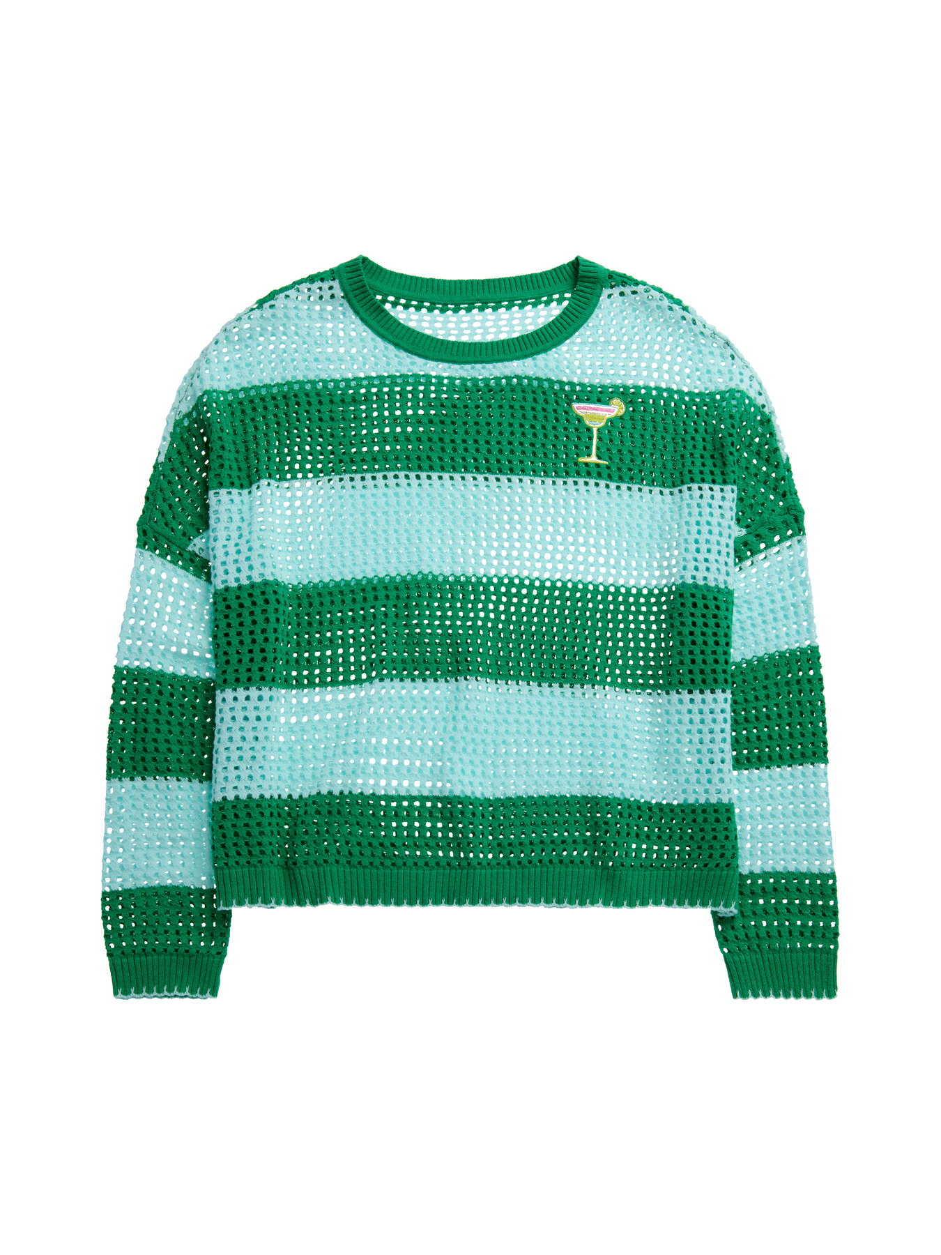 Picture of ASST SET/7 MARGARITA STRIPED MESH SWEATERS,GREEN