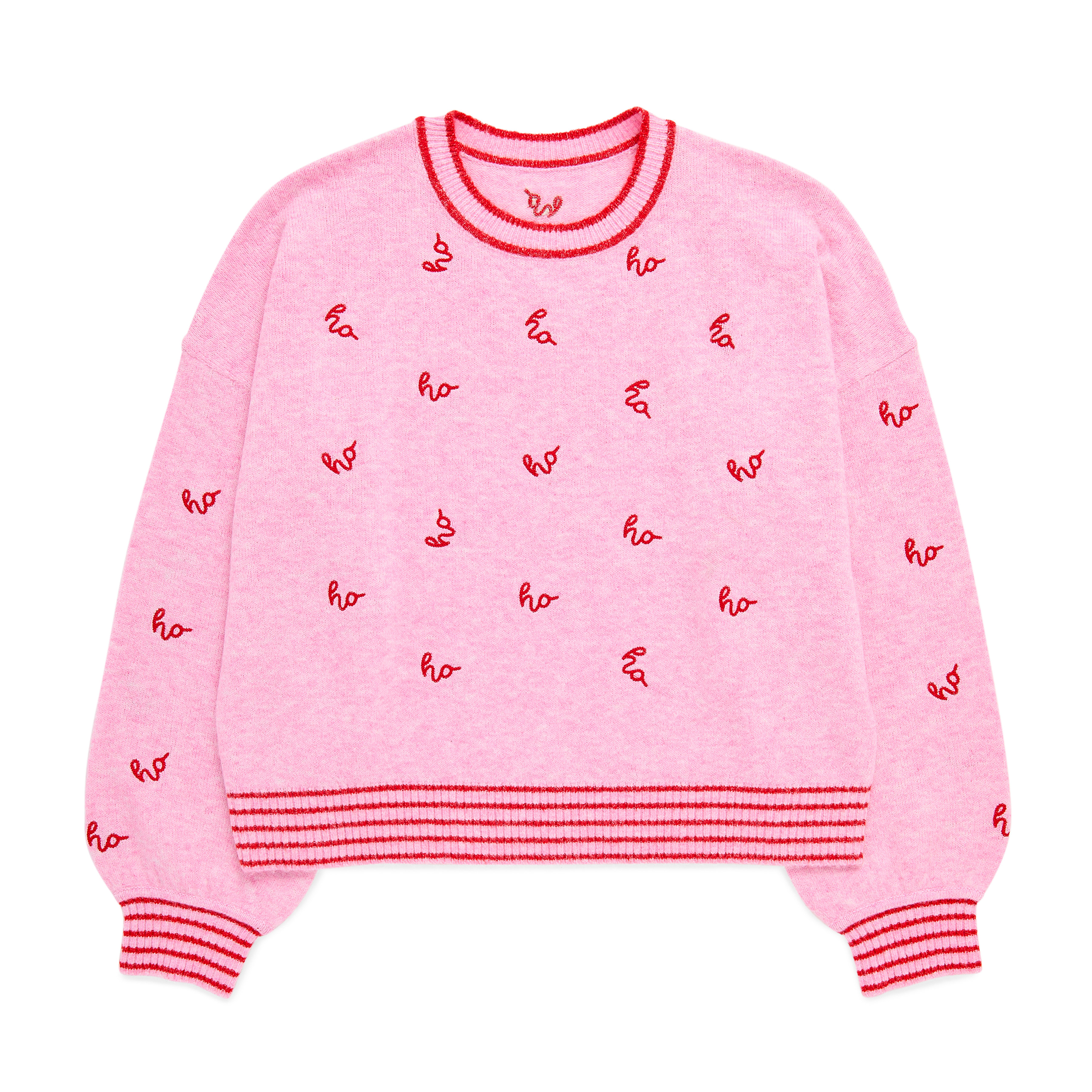 Picture of XS  "HO HO HO" RELAXED SWEATER,BLUSH