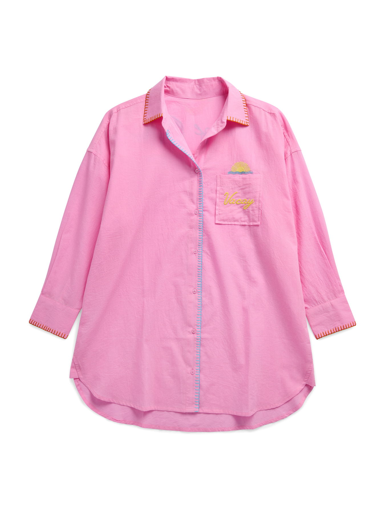 Picture of L "VACAY/OUT OF OFFICE" COVER-UP SHIRT,PINK