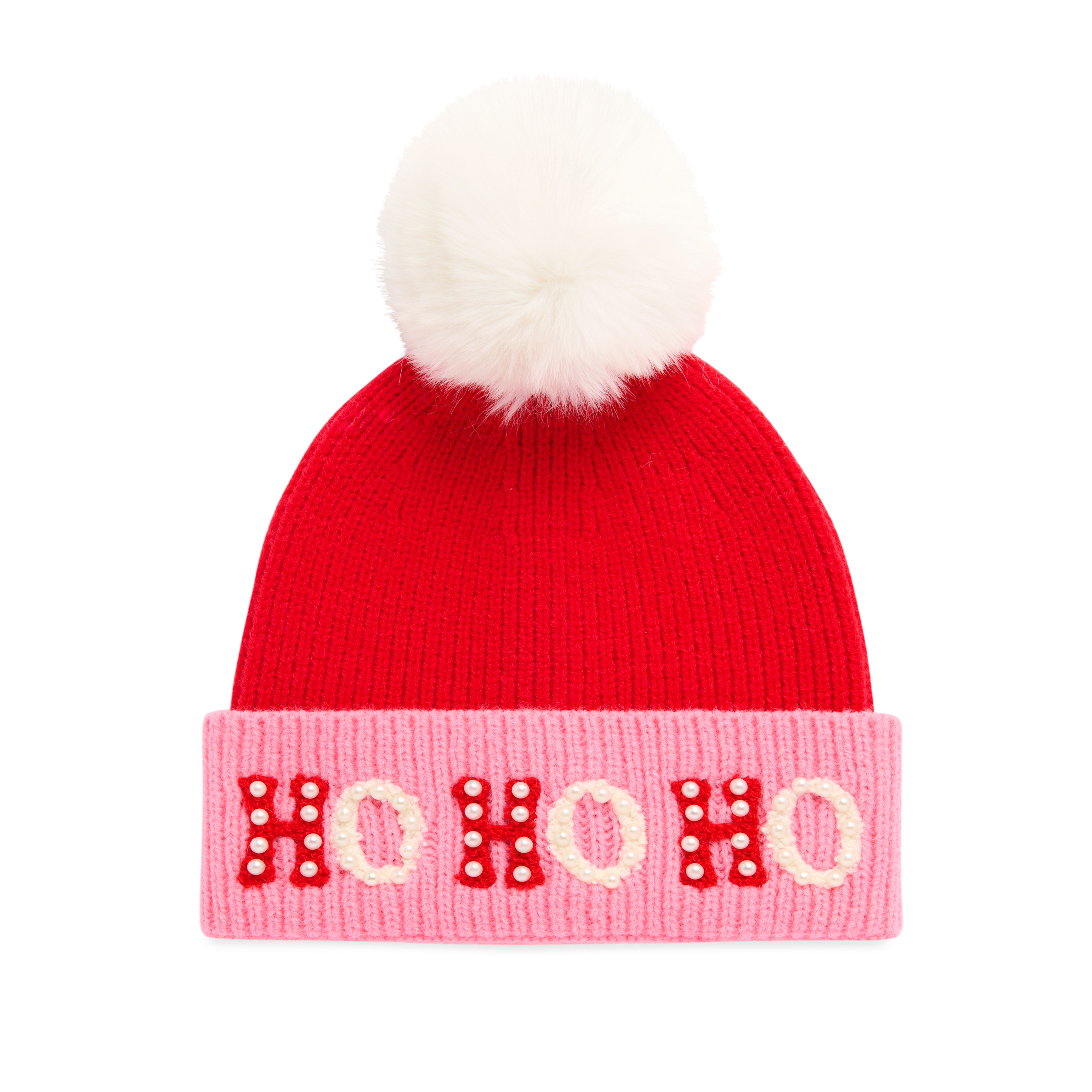 Picture of HO HO HO BEANIE WITH PEARLS,PINK