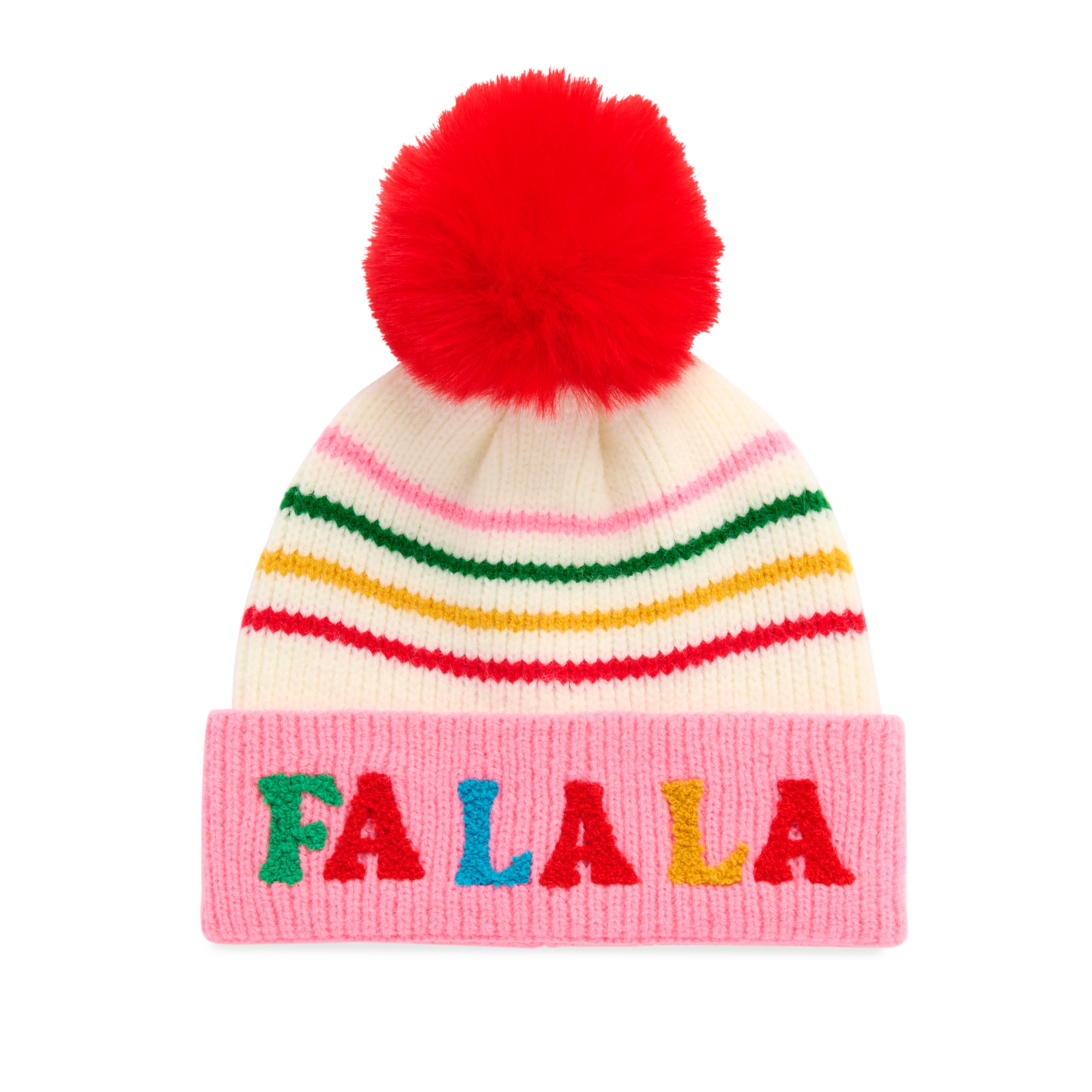 Picture of FA LA LA STRIPED BEANIE,PINK