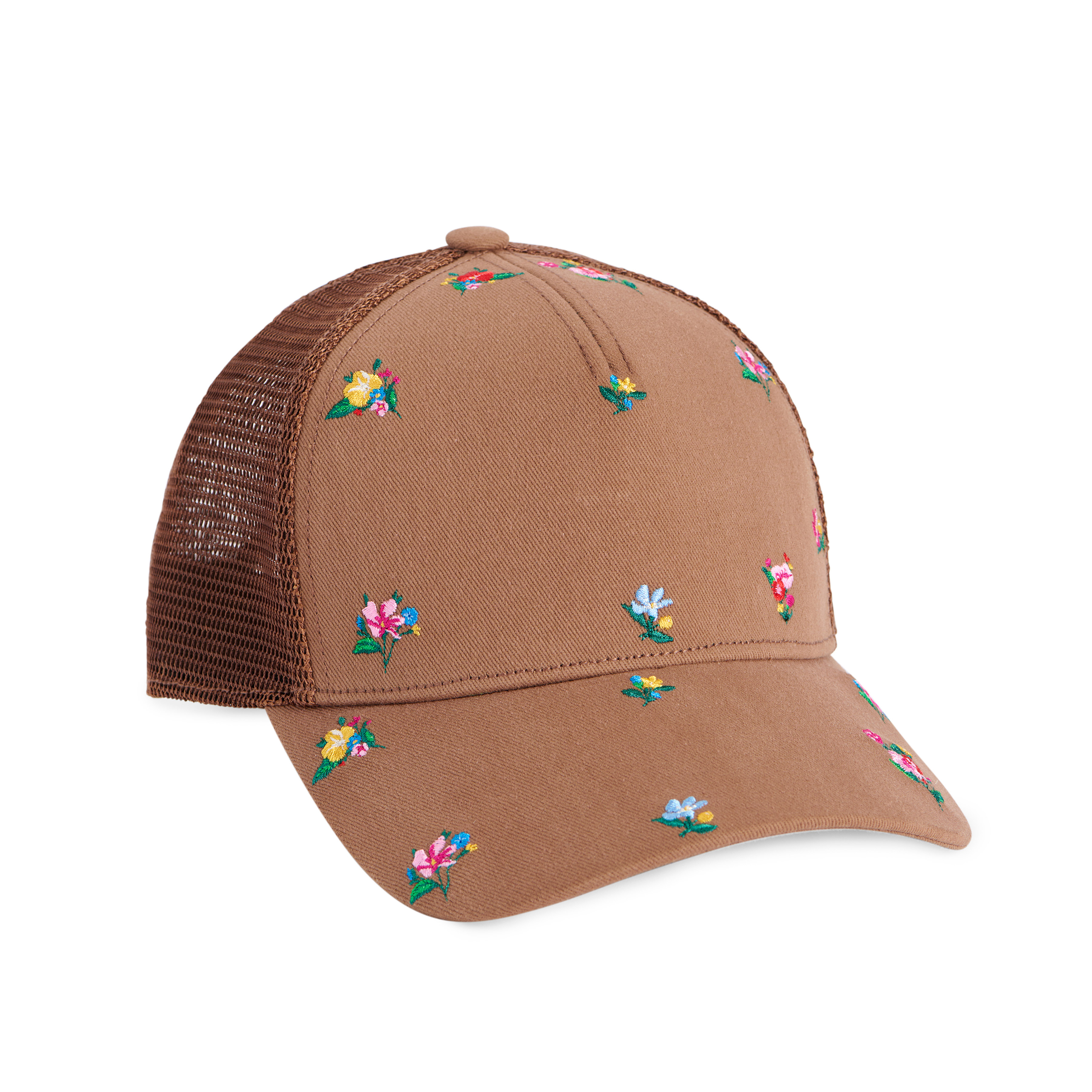 Picture of FLORAL TRUCKER HAT,BROWN