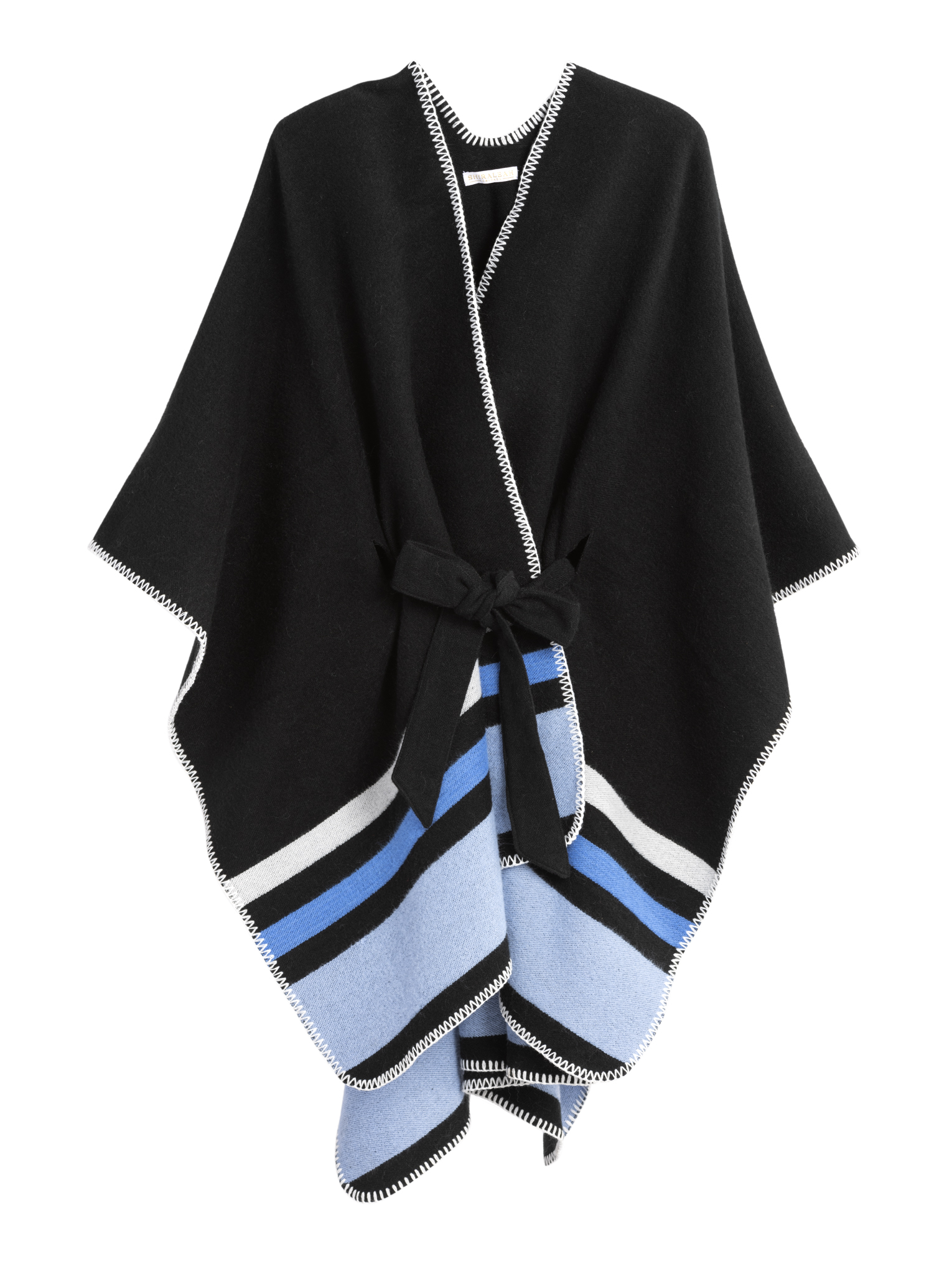 Picture of TWILA BELTED CAPE,BLACK