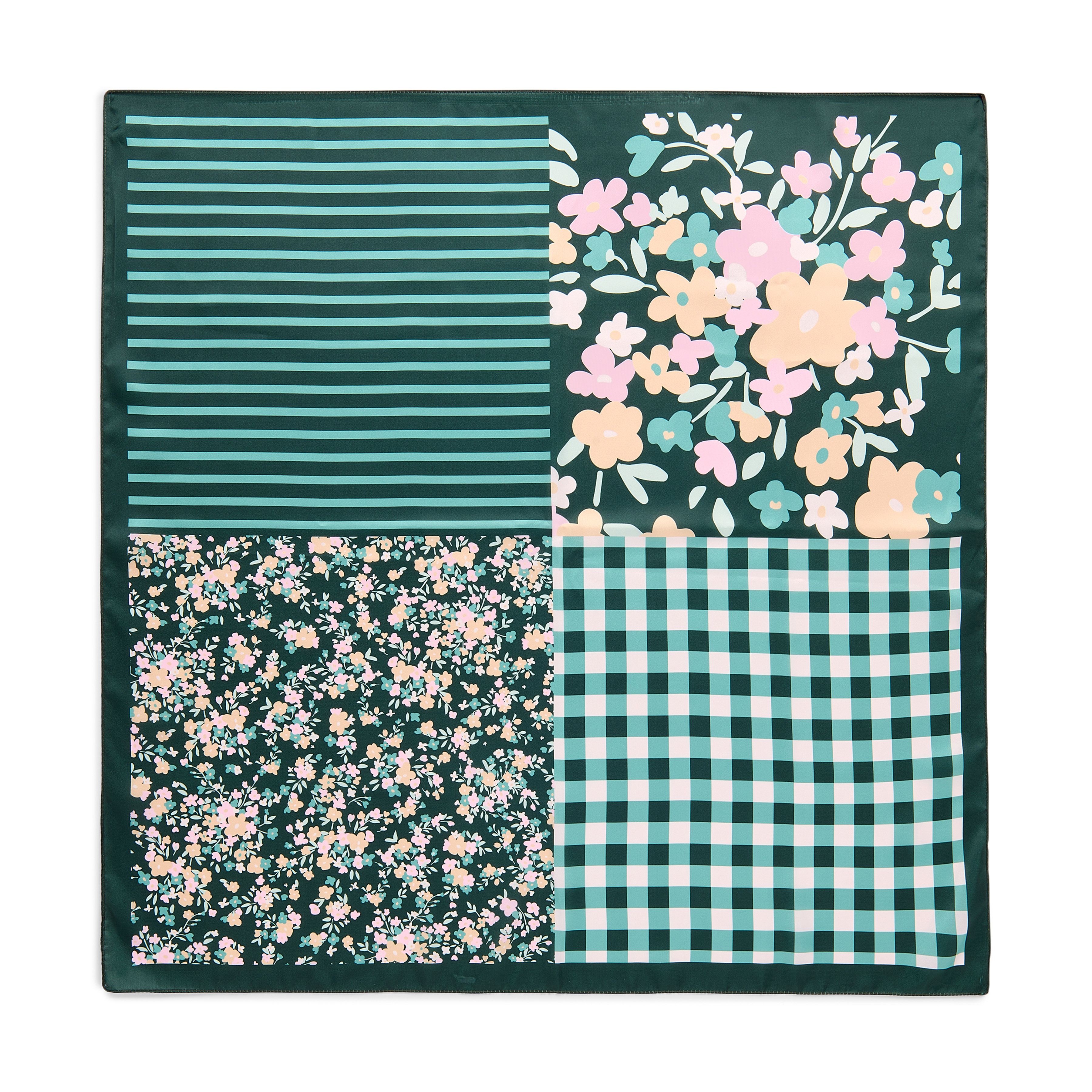 Picture of FLORAL SQUARE SCARF,GREEN