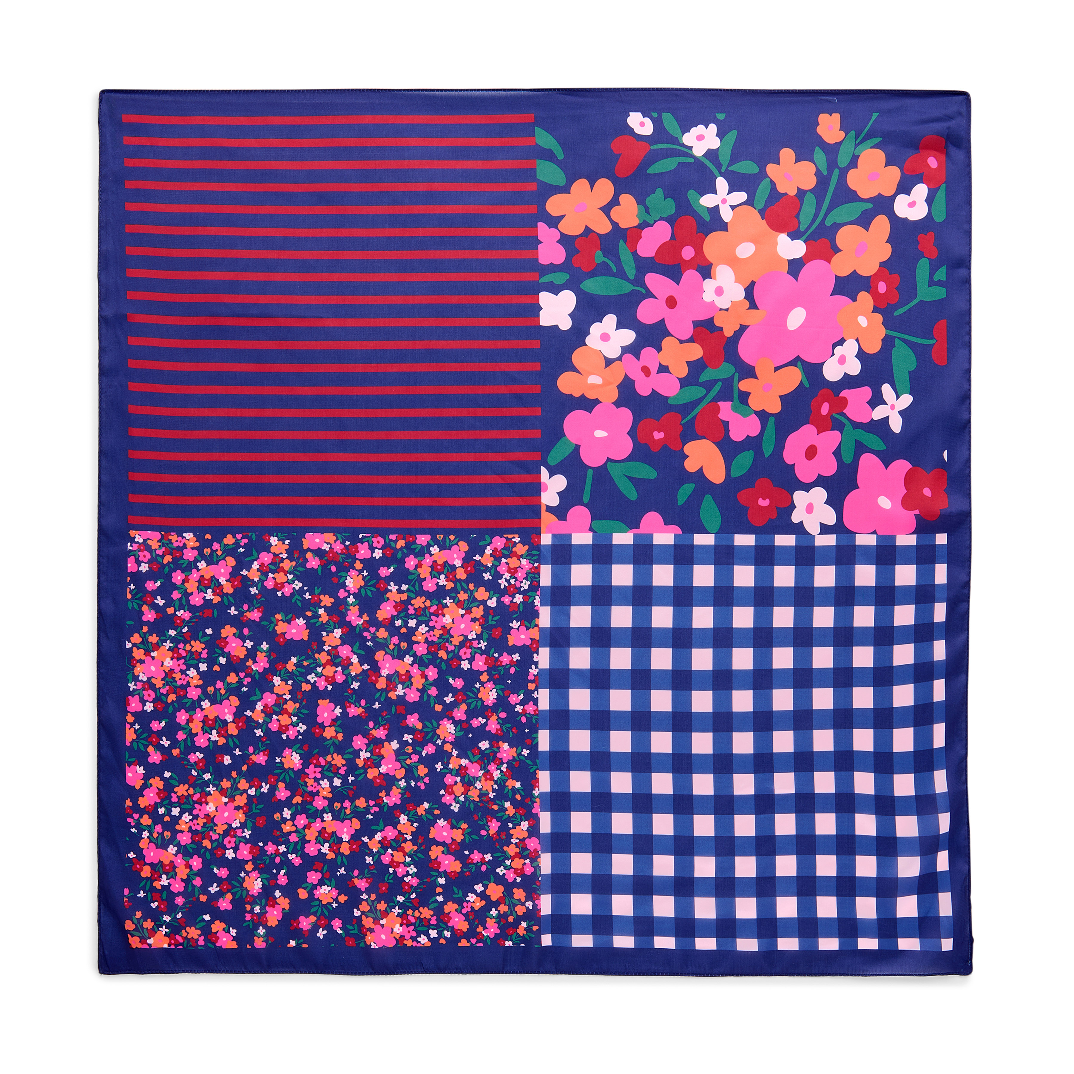 Picture of FLORAL SQUARE SCARF,NAVY