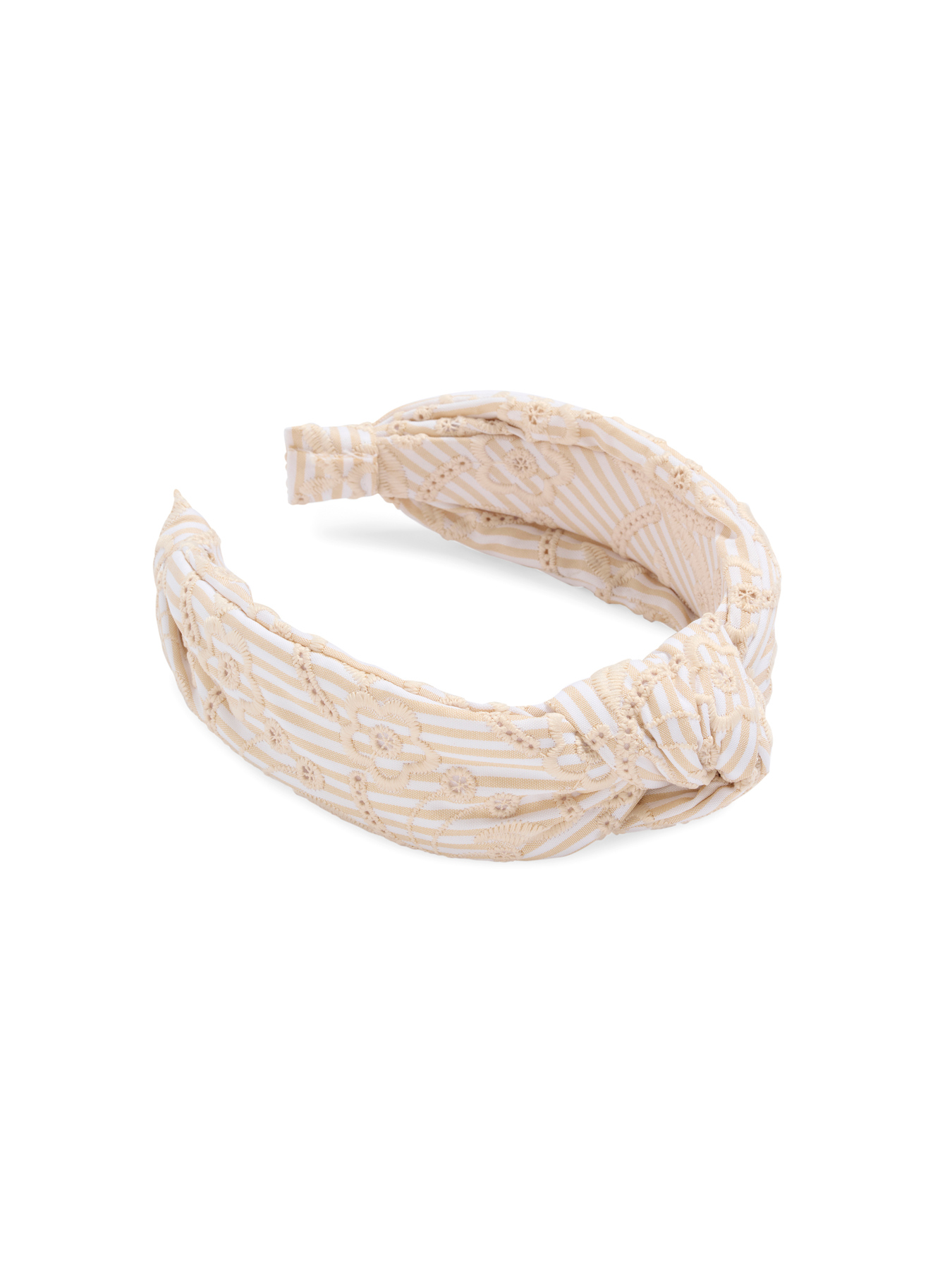 Picture of EYELET STRIPED HEADBAND,TAN