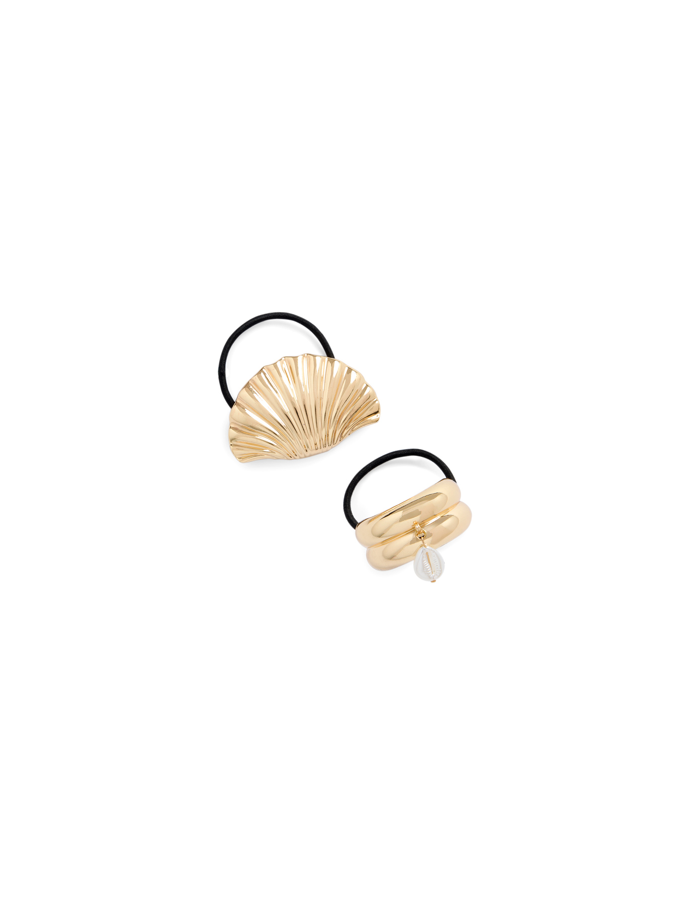 Picture of SET OF 2 PUKA SHELL PONY CUFFS,GOLD