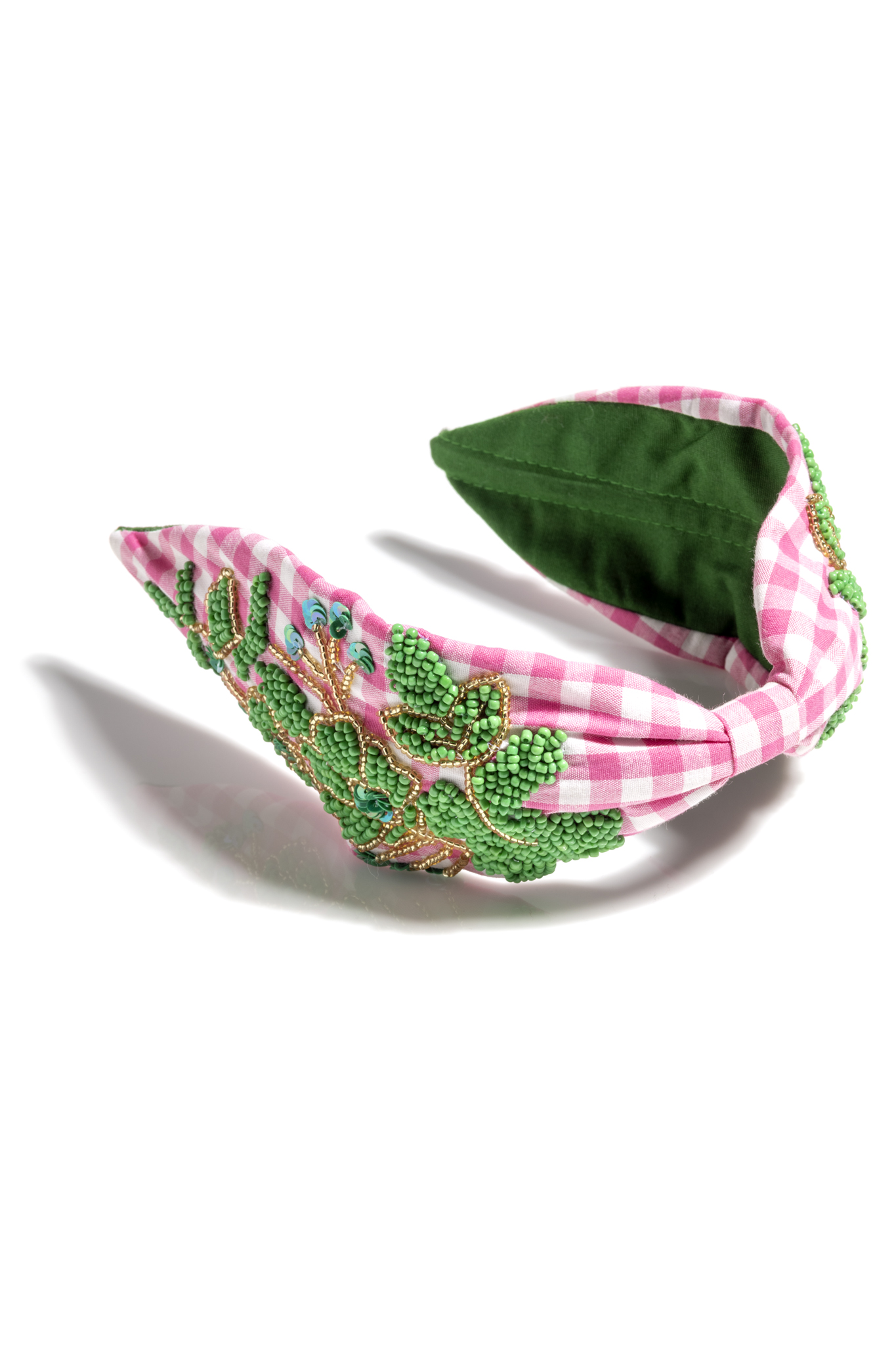 Picture of EMBELLISHED CHECK WIDE HEADBAND, PINK