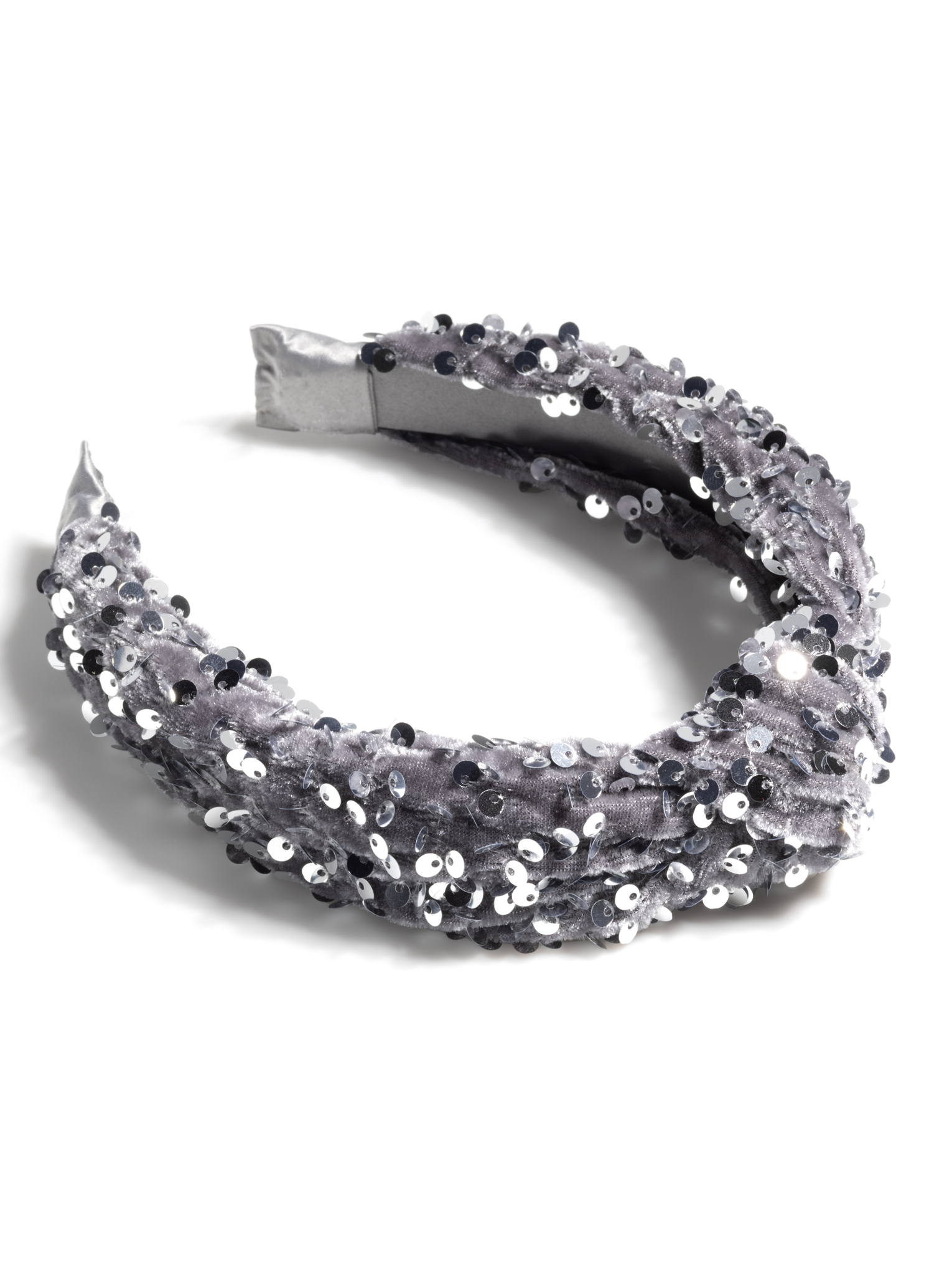 Picture of KNOTTED SEQUINS HEADBAND,GREY