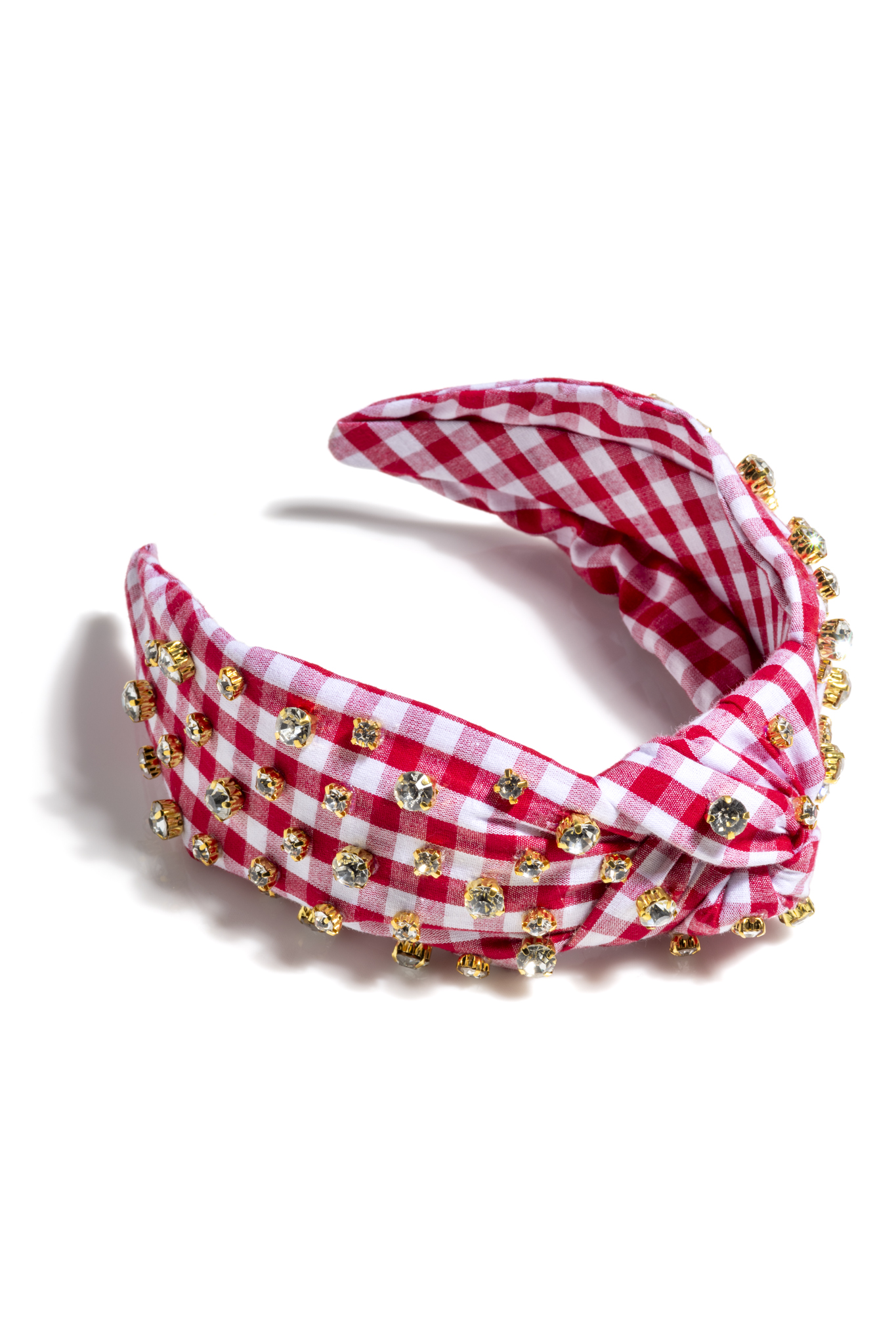Picture of EMBELLISHED GINGHAM KNOTTED HEADBAND, RED