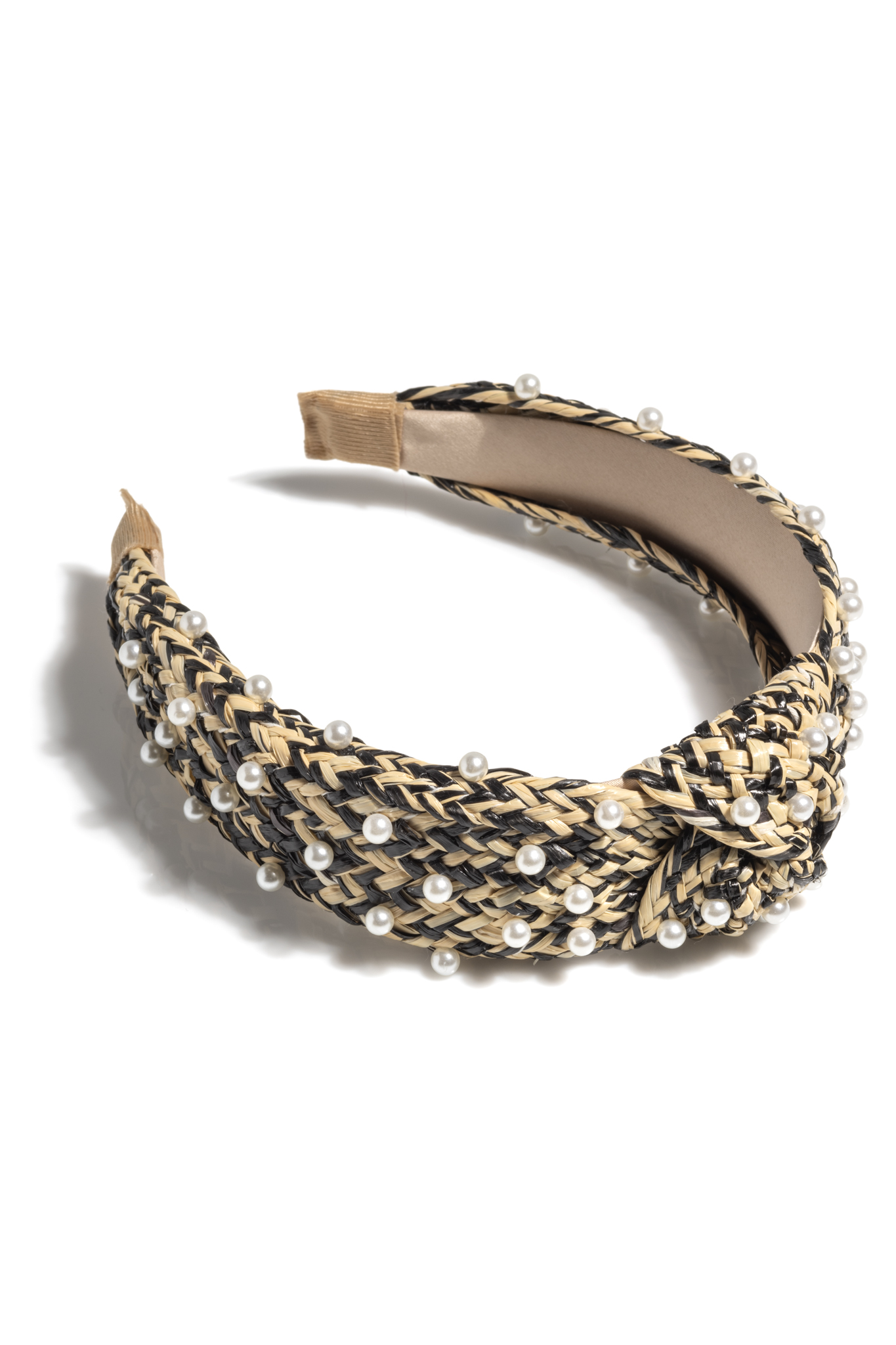 Picture of PEARL EMBELLISHED KNOTTED HEADBAND, BLACK