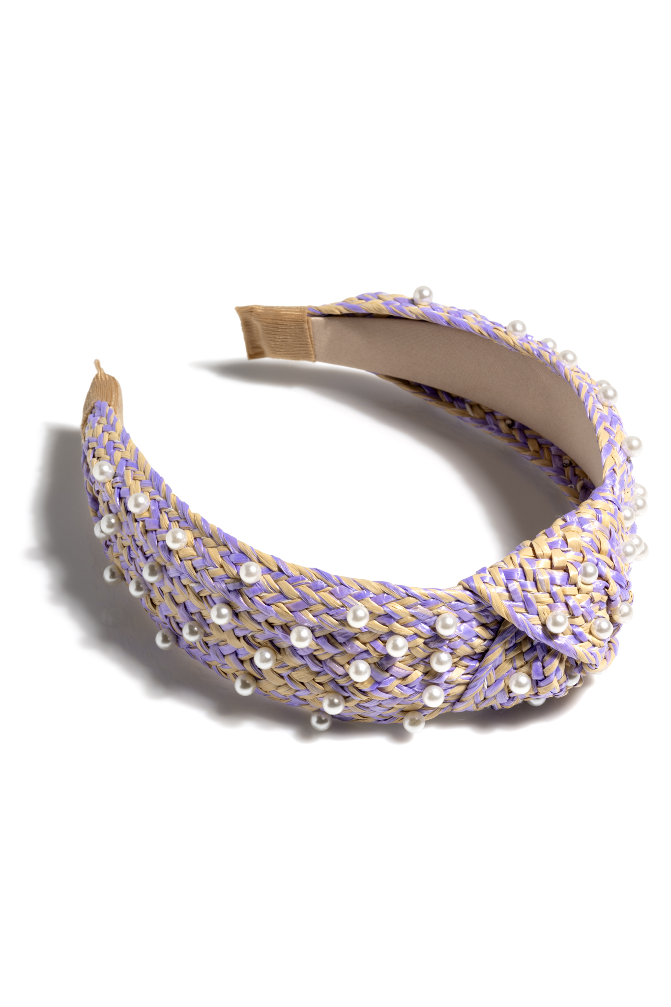 Picture of PEARL EMBELLISHED KNOTTED HEADBAND, LILAC
