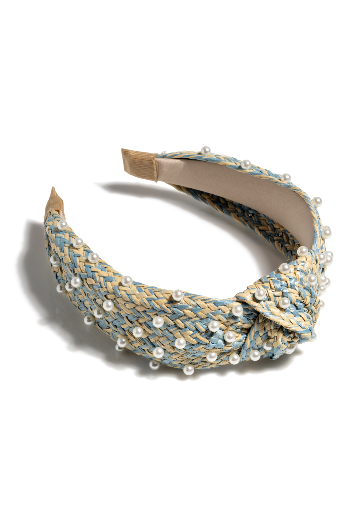 Picture of PEARL EMBELLISHED KNOTTED HEADBAND, TURQUOISE