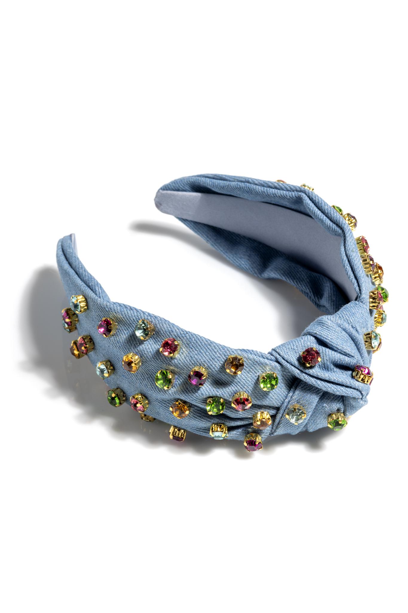 Picture of EMBELLISHED DENIM KNOTTED HEADBAND, BLUE
