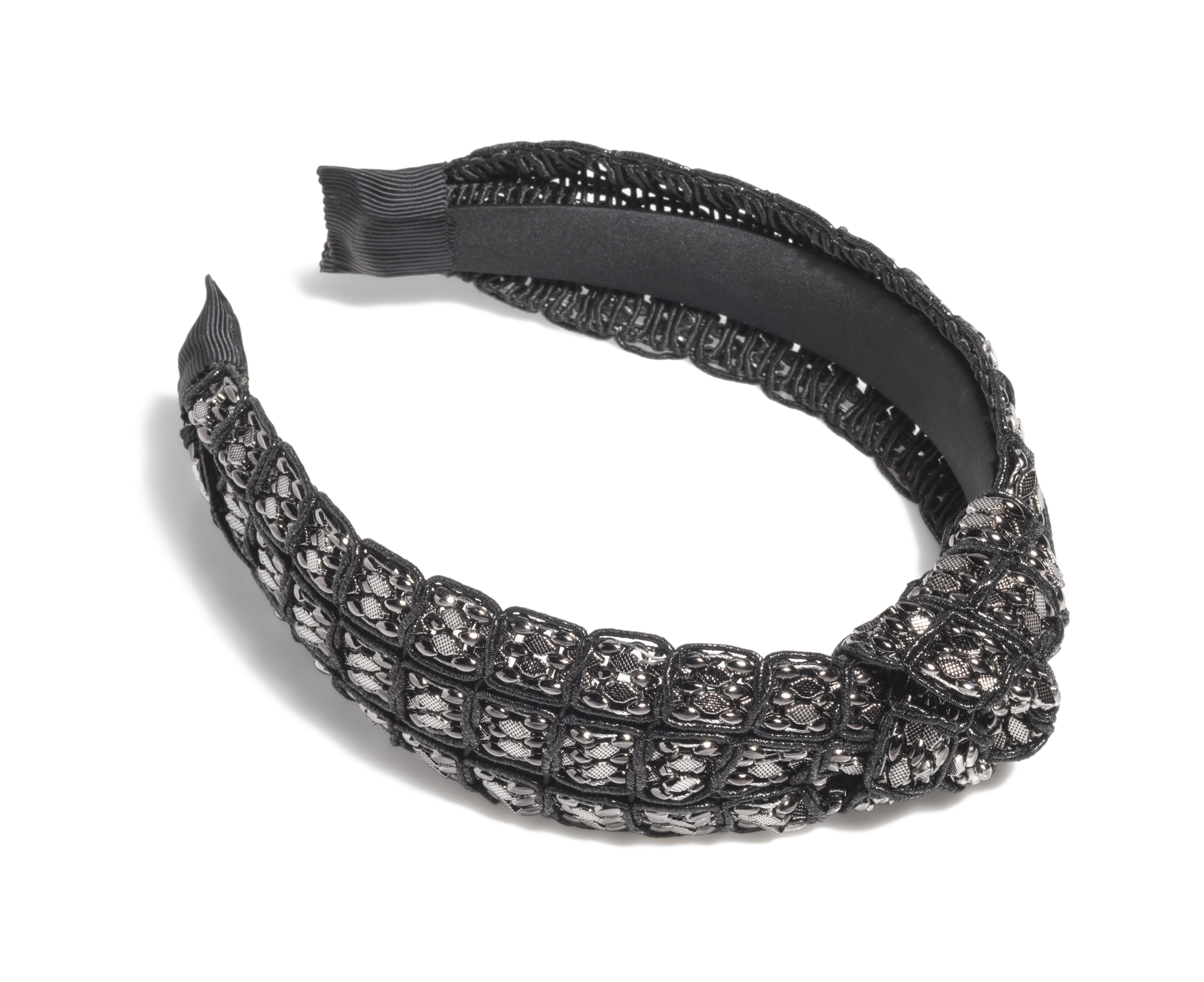 Picture of MESH BEAD KNOTTED HEADBAND, BLACK