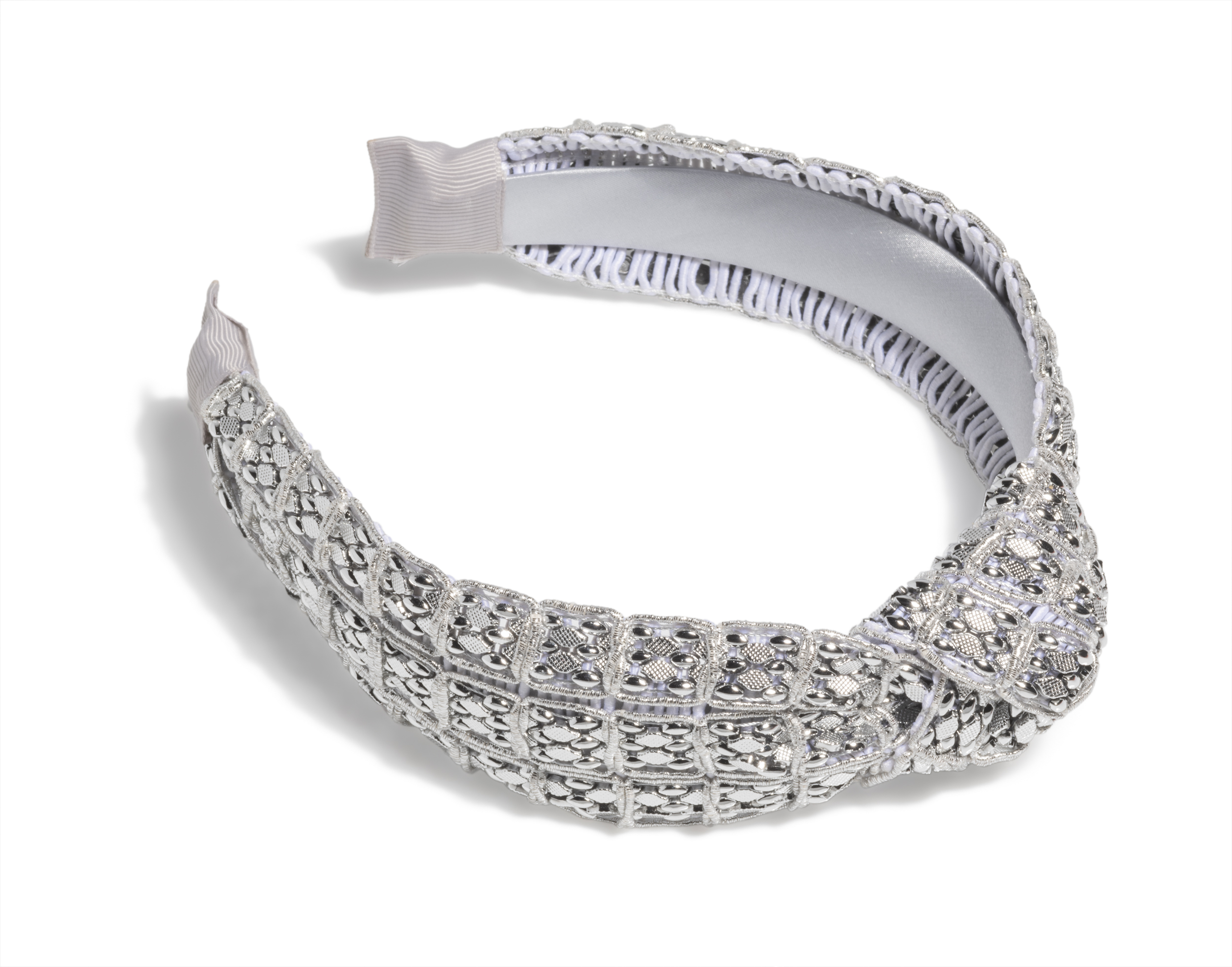 Picture of MESH BEAD KNOTTED HEADBAND, SILVER