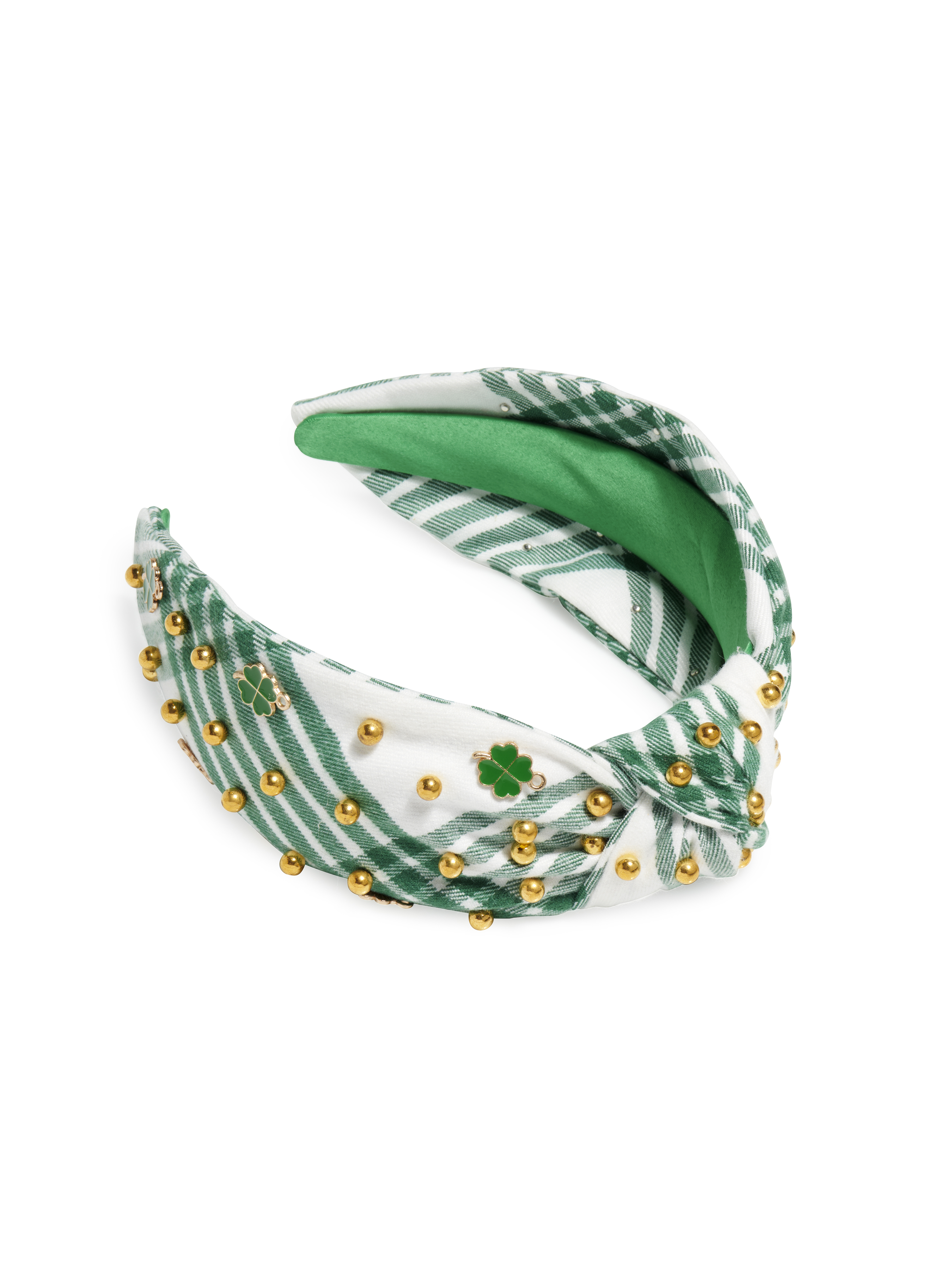 Picture of LUCKY CHARM PLAID HEADBAND, GREEN