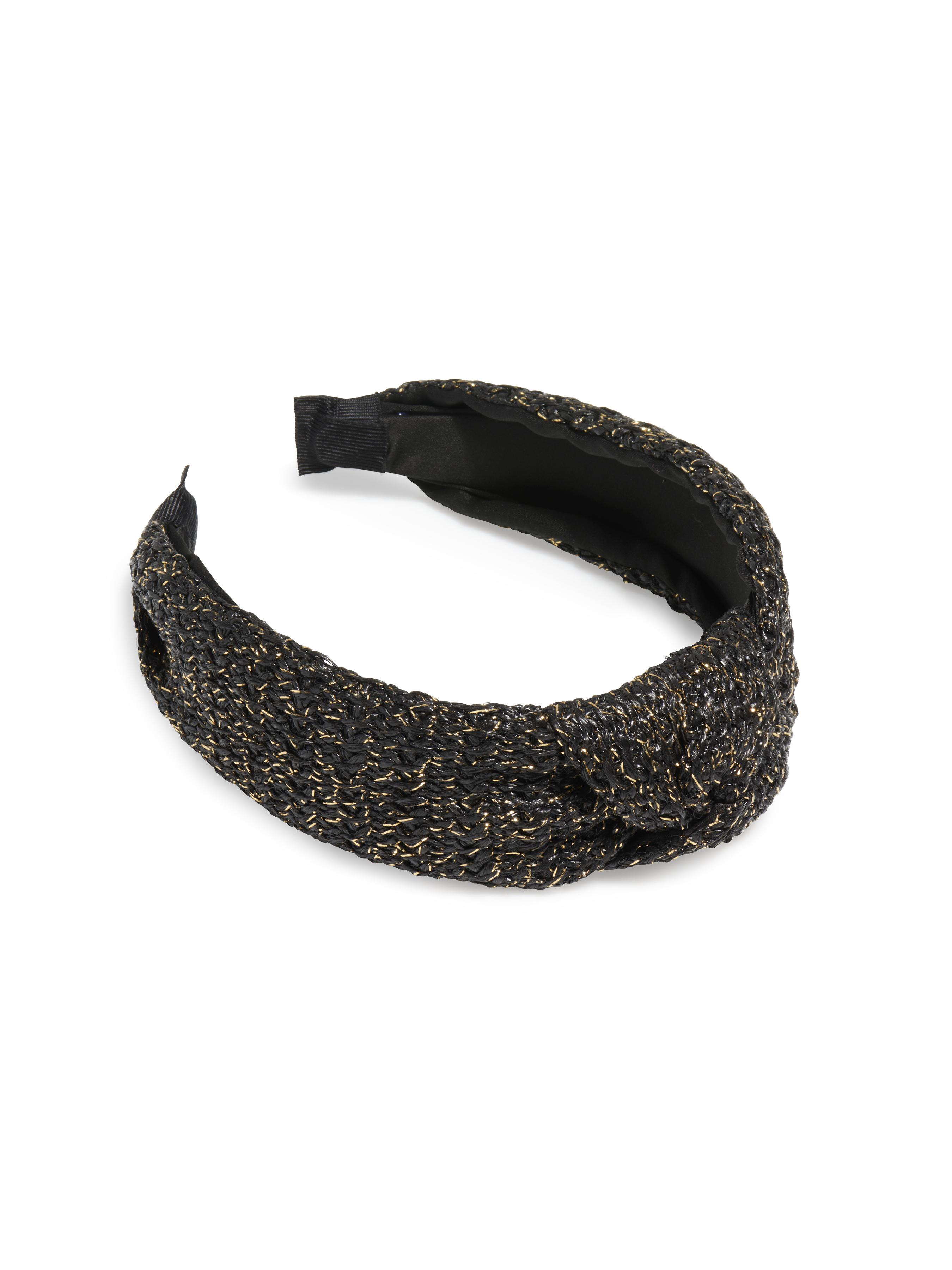 Picture of WOVEN LUREX KNOTTED HEADBAND, BLACK