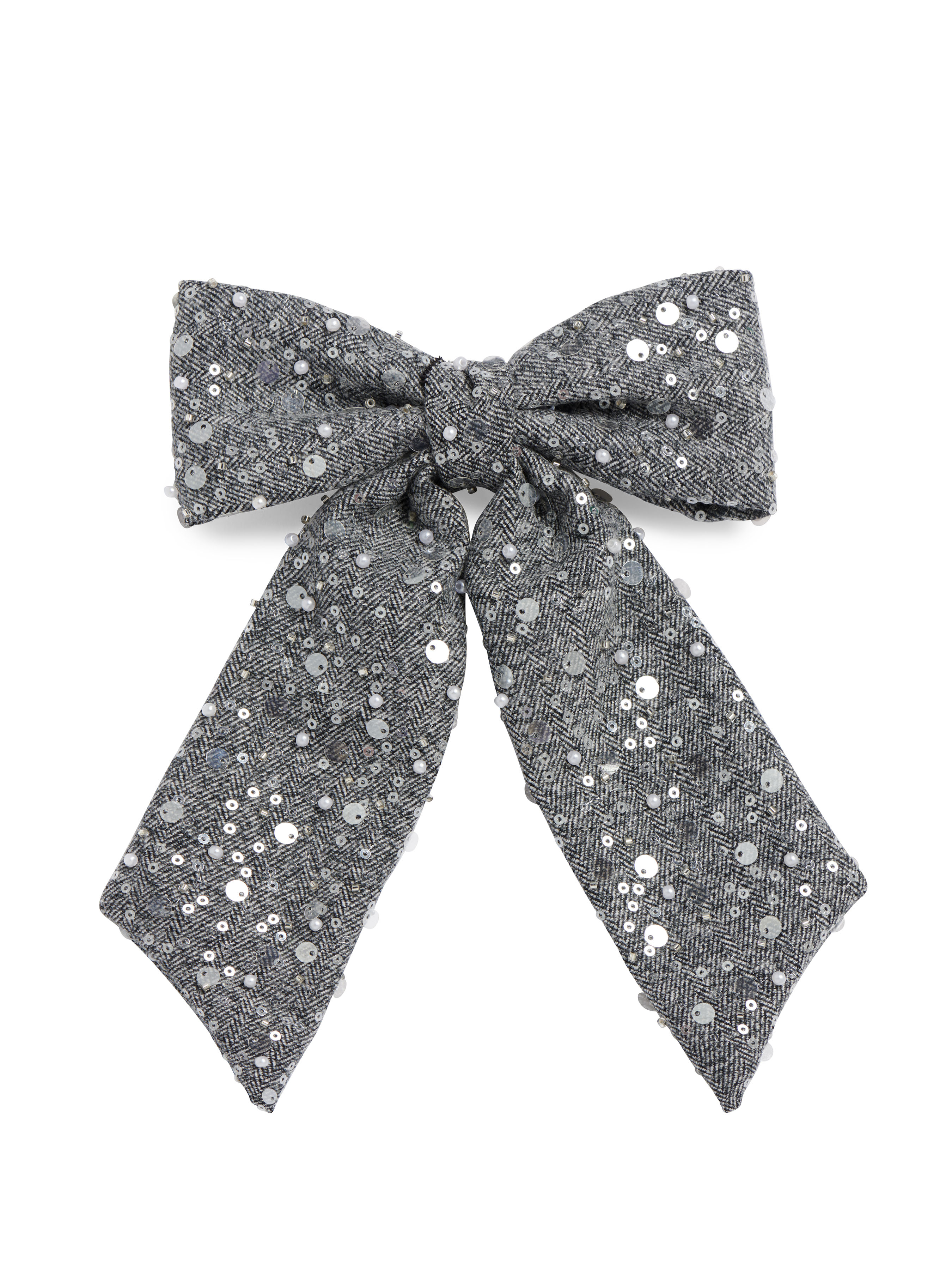 Picture of SEQUIN TWEED BOW CLIP,GREY