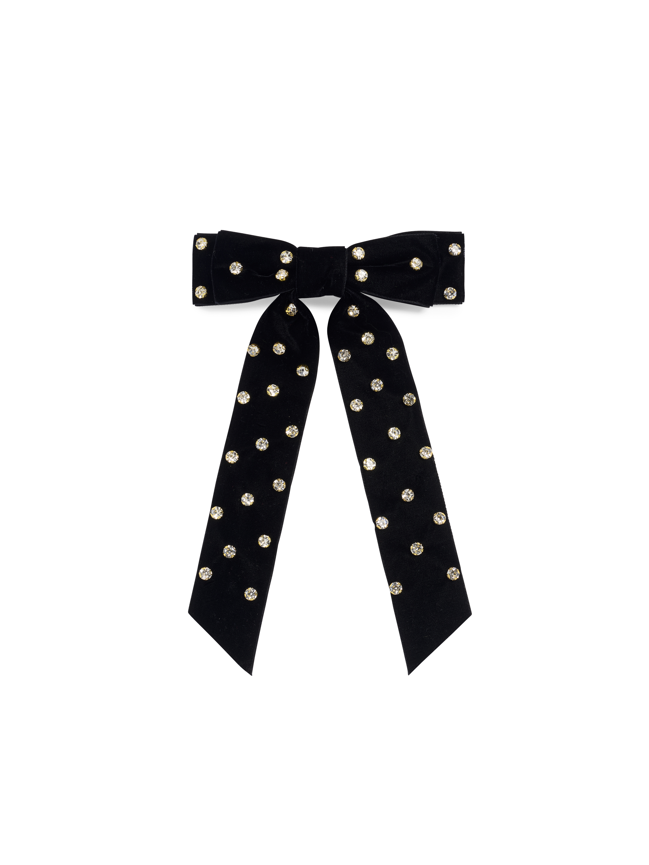 Picture of VELVET AND RHINESTONES BOW CLIP,BLACK