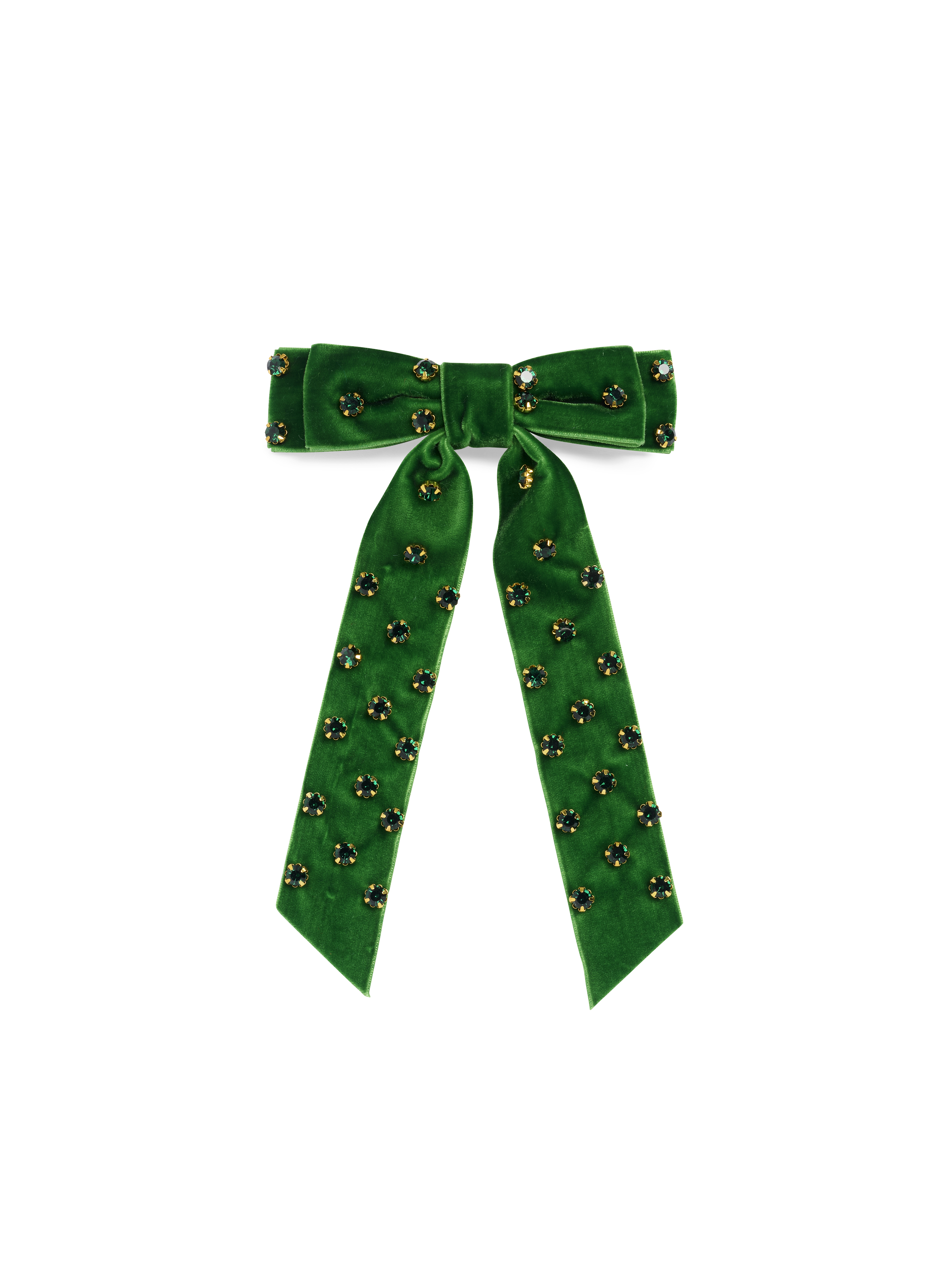 Picture of VELVET AND RHINESTONES BOW CLIP,GREEN