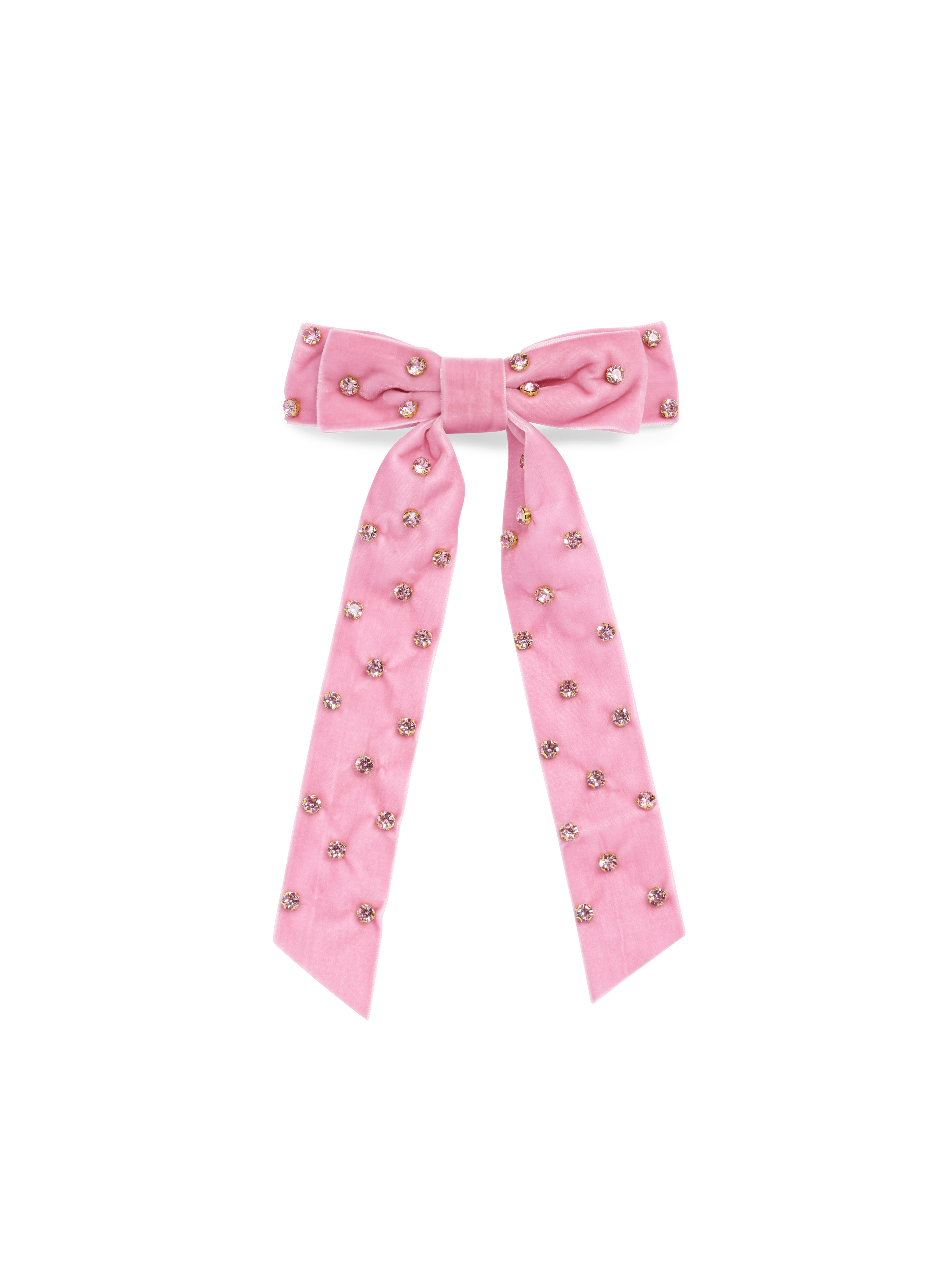 Picture of VELVET AND RHINESTONES BOW CLIP,PINK