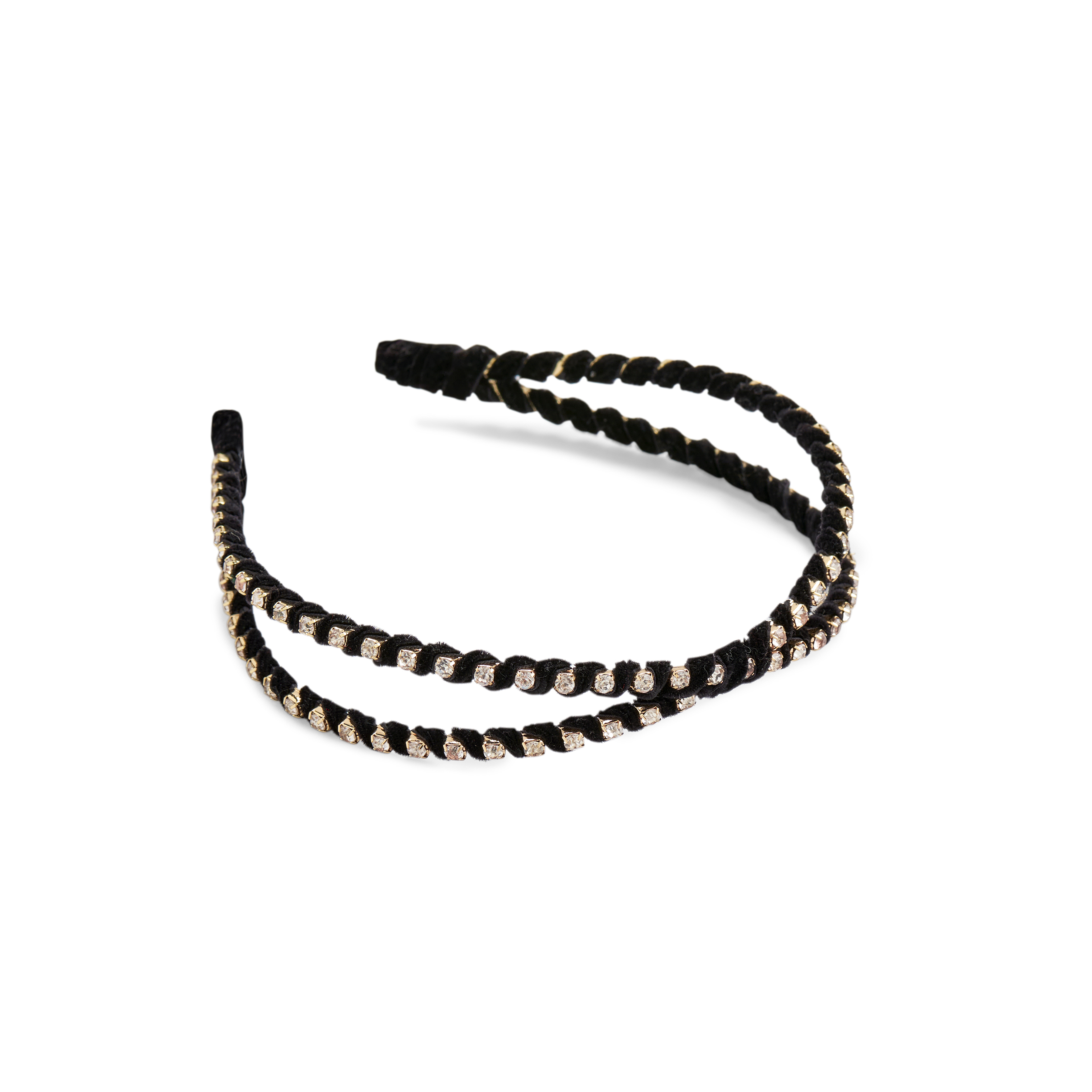 Picture of RHINESTONE SKINNY DOUBLE HEADBAND,BLACK