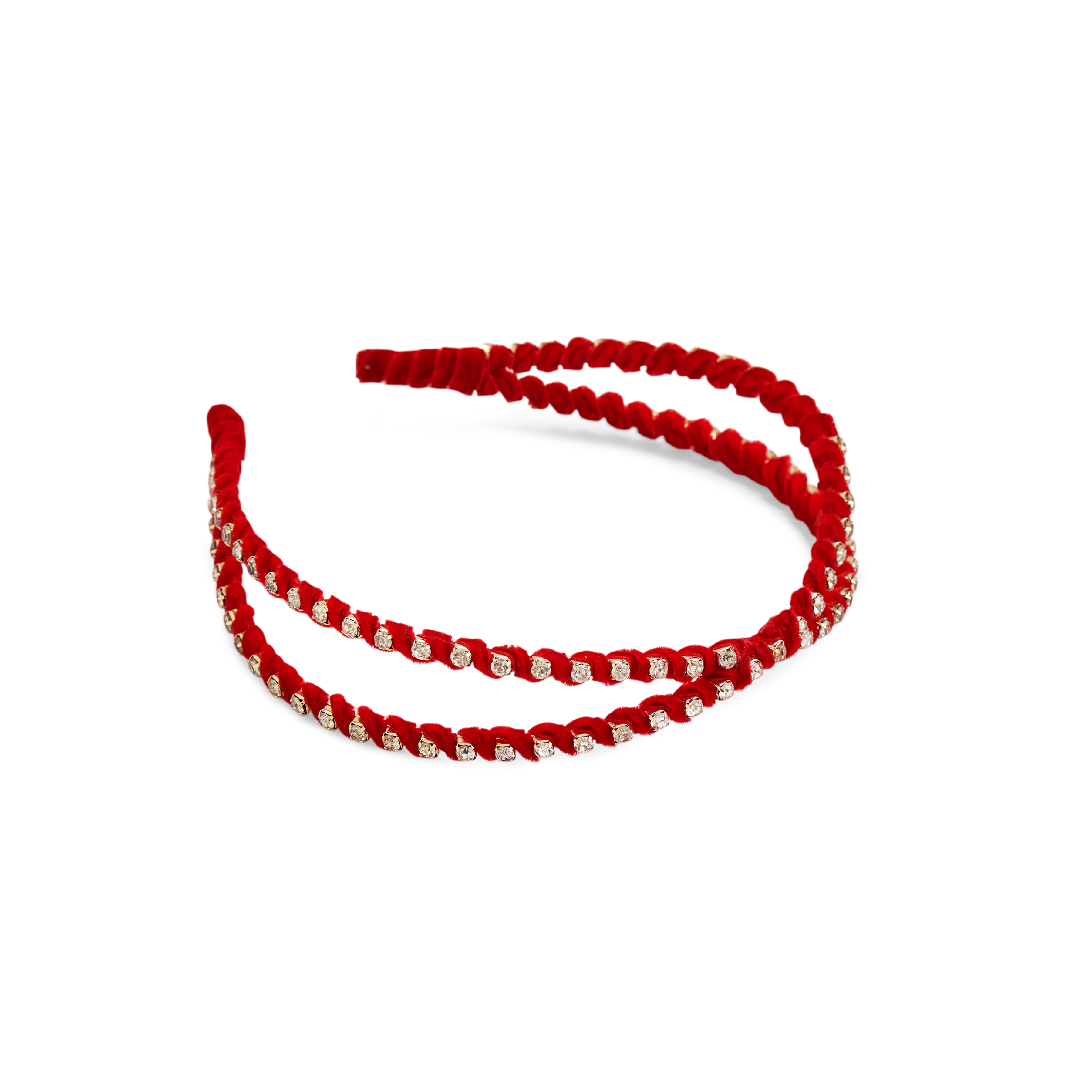 Picture of RHINESTONE SKINNY DOUBLE HEADBAND,RED