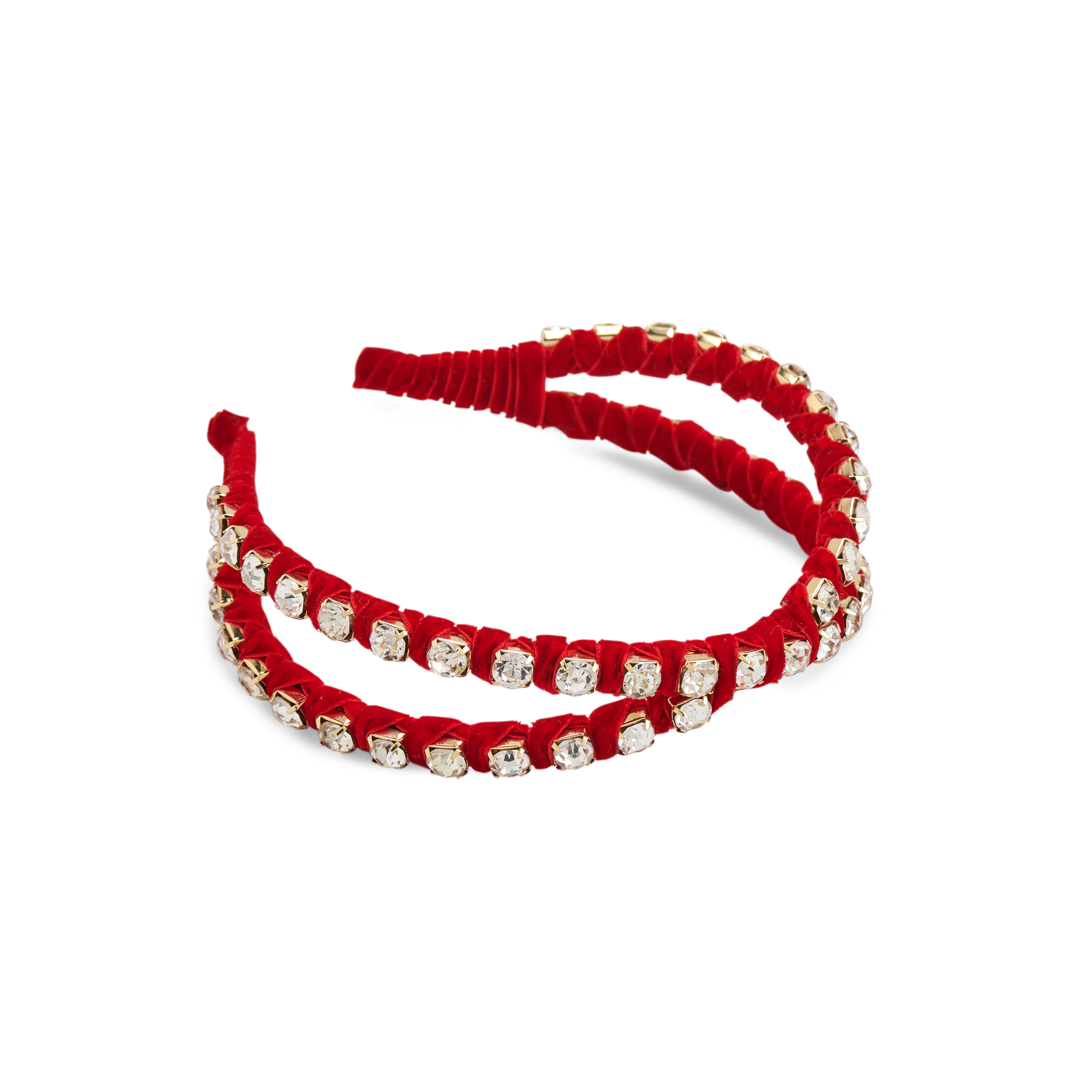 Picture of RHINESTONE DOUBLE HEADBAND,RED