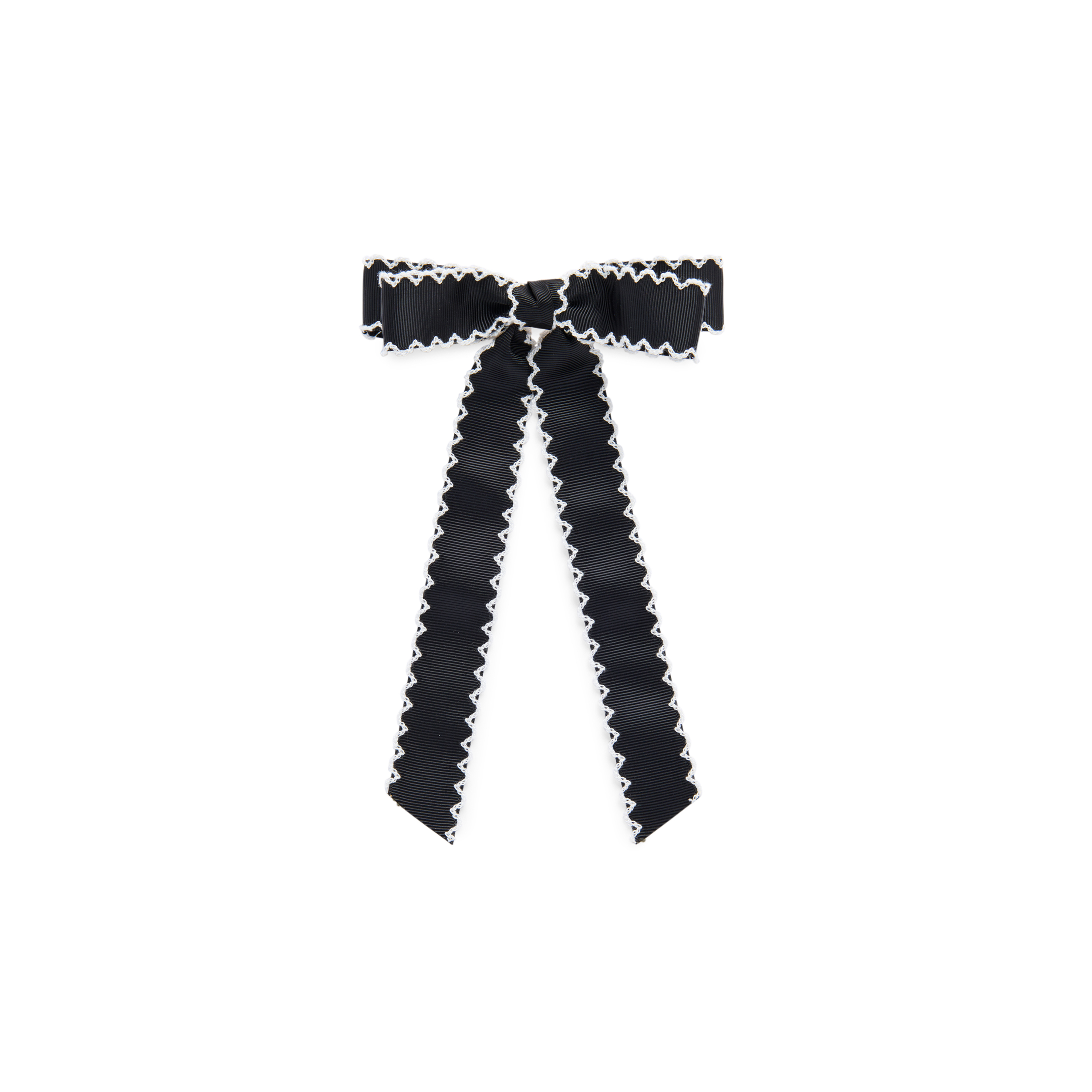 Picture of SCALLOP TRIM BOW CLIP,BLACK