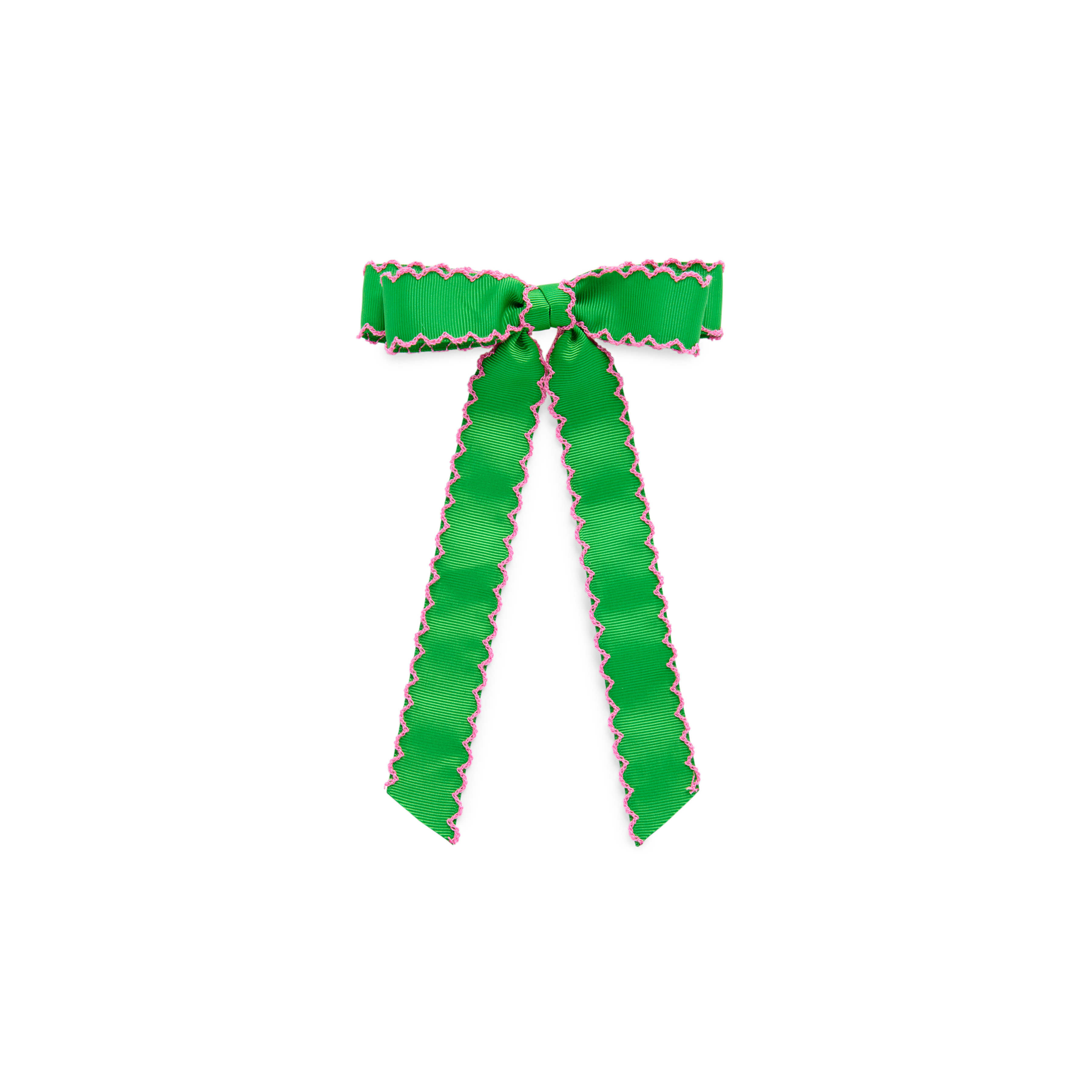 Picture of SCALLOP TRIM BOW CLIP,GREEN