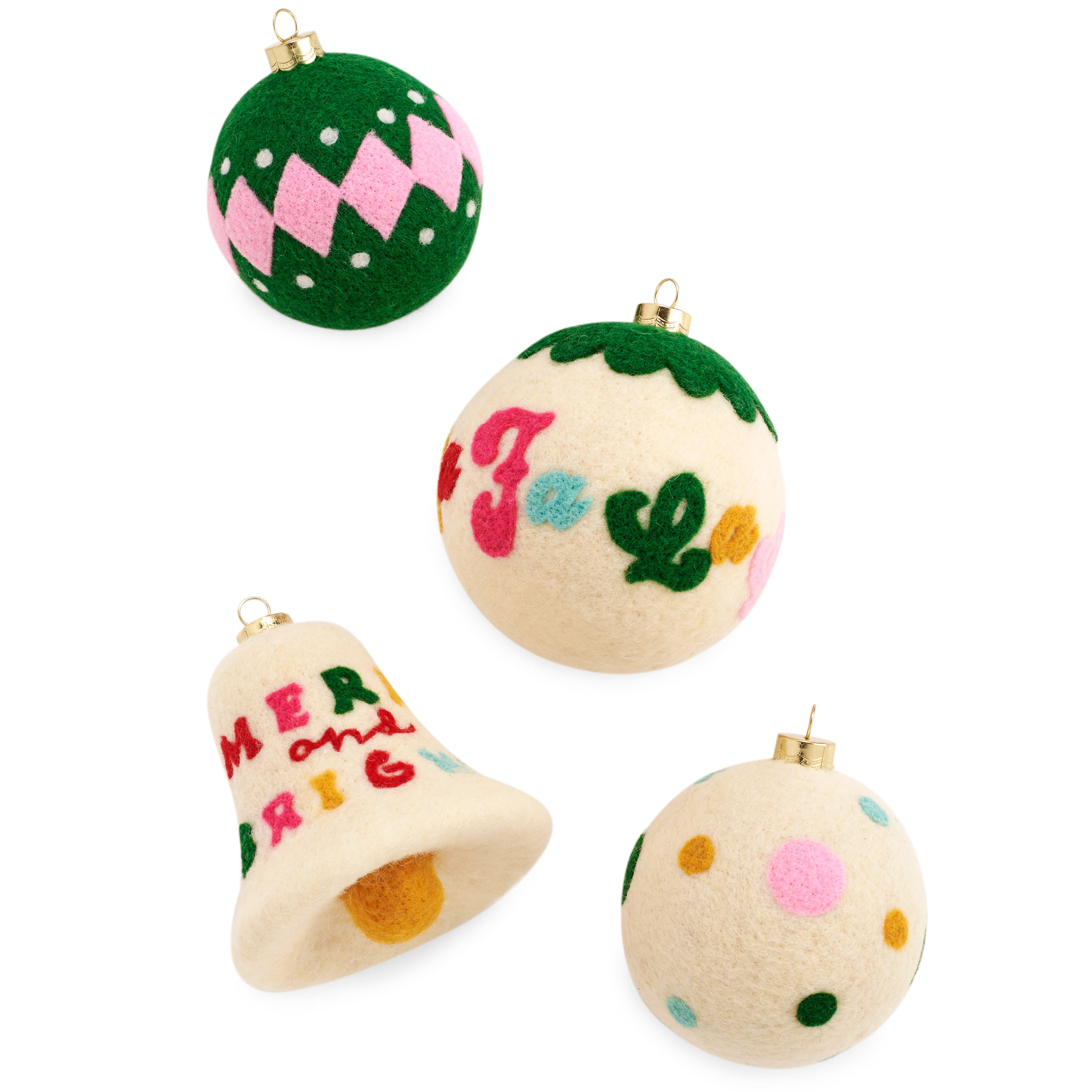 Picture of ASST/4 "FA LA LA" ORNAMENTS,MULTI