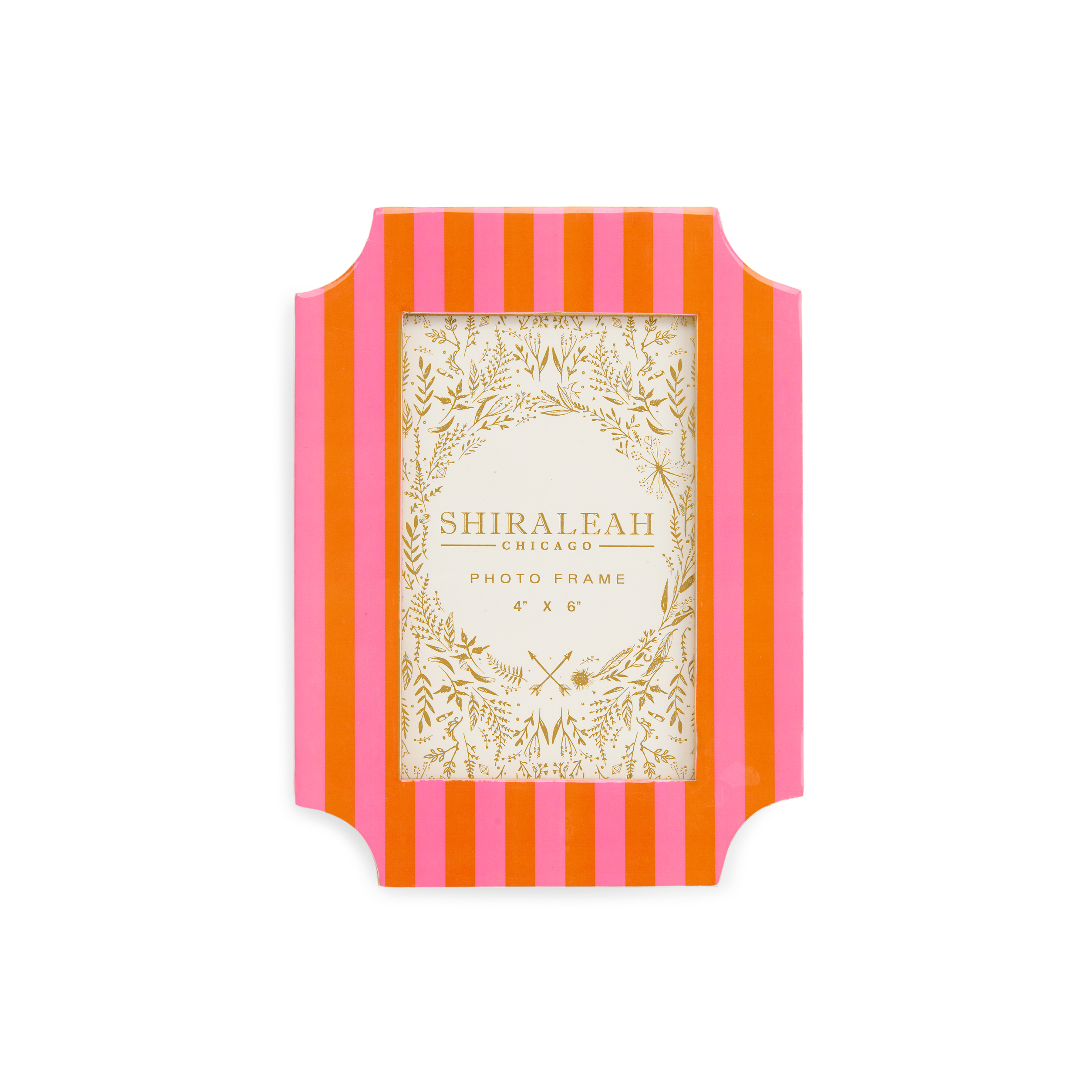 Picture of POPPY 4"x6" STRIPED GEO EDGE PICTURE FRAME,ORANGE