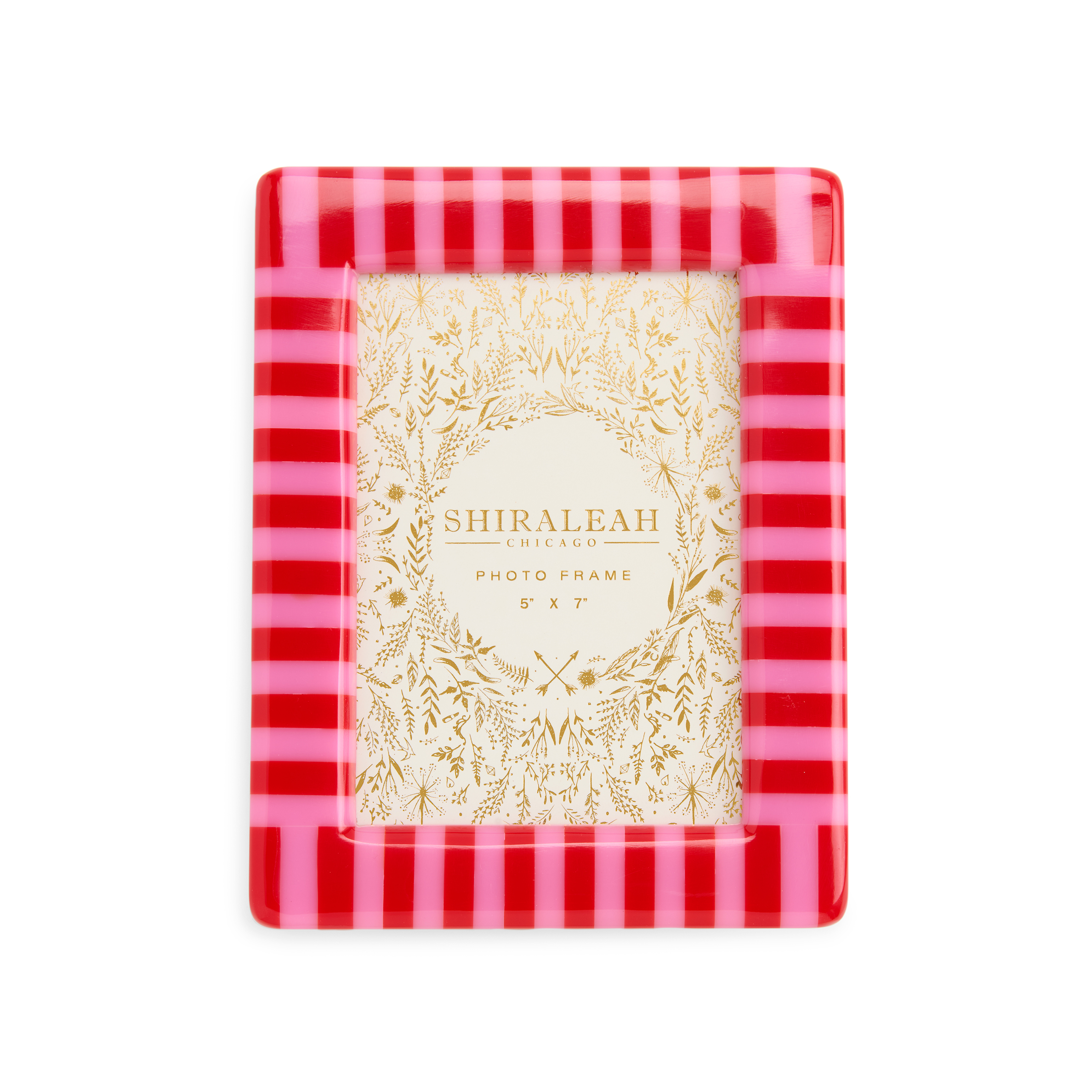 Picture of POPPY 5"x7" STRIPED INLAY PICTURE FRAME,RED