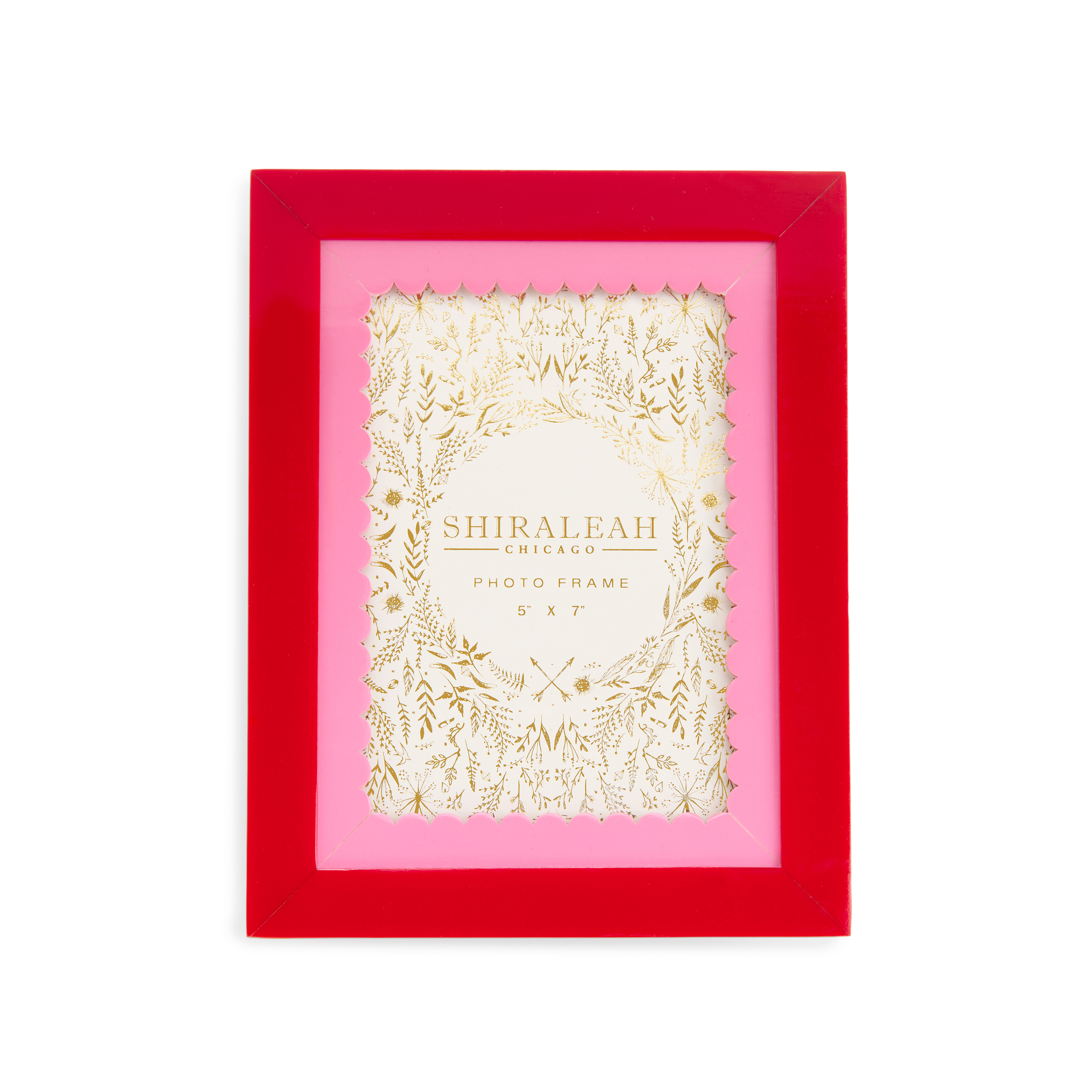 Picture of POPPY 5"x7" SCALLOPED EDGE BEVEL PICTURE FRAME,RED