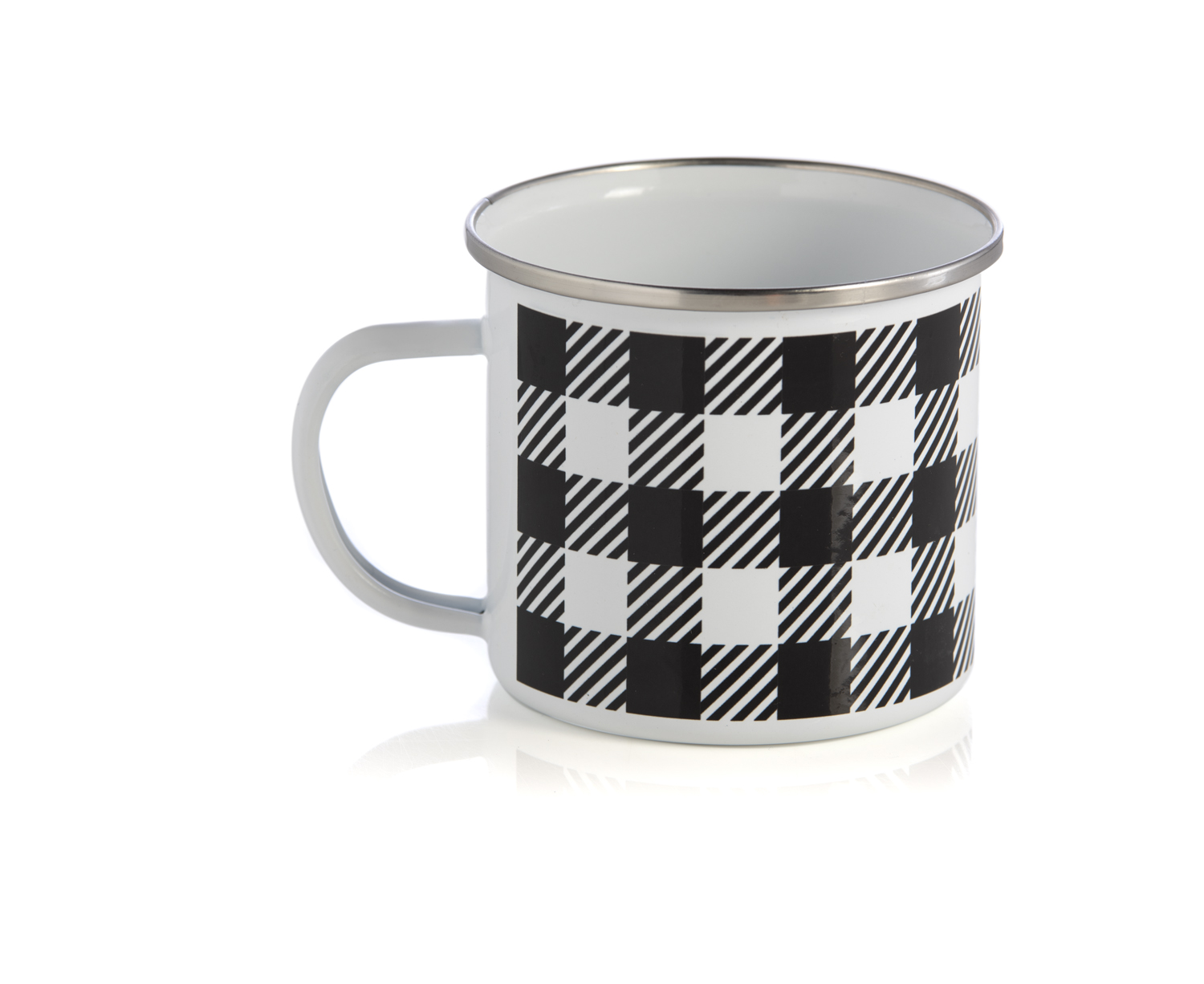 Picture of BUFFALO PLAID ENAMEL MUG,BLAC