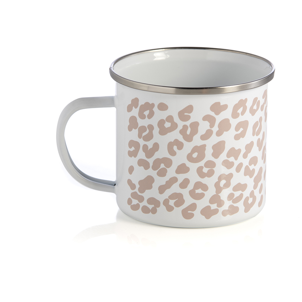 Picture of LEOPARD  PRINT ENAMEL MUG,BLU