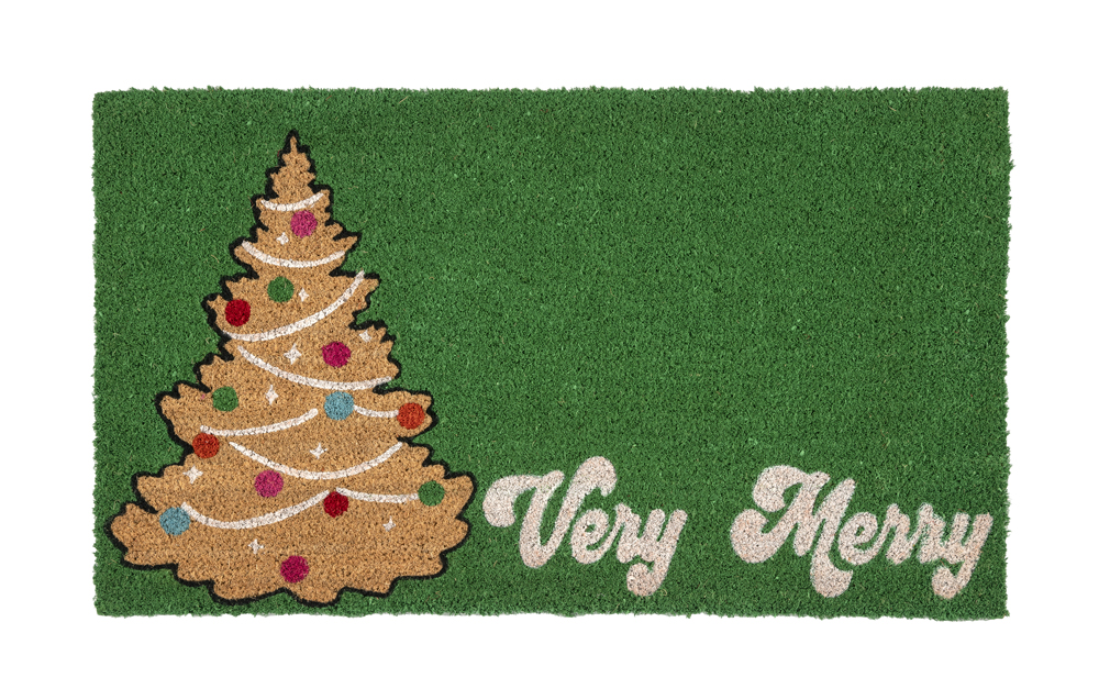 Picture of "VERY MERRY" DOORMAT,GREEN