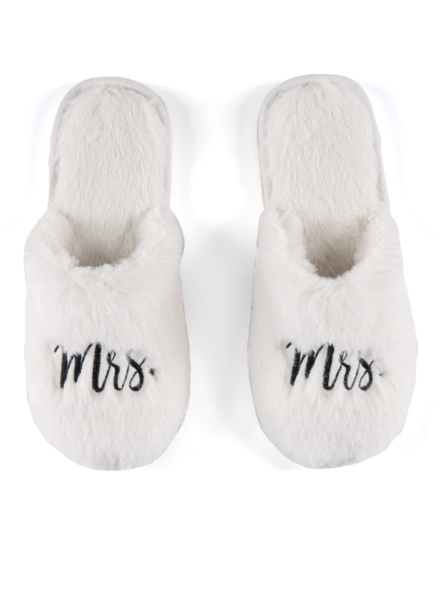 Picture of ASST SET/2 SIZES "MRS" SLIPPERS, IVORY