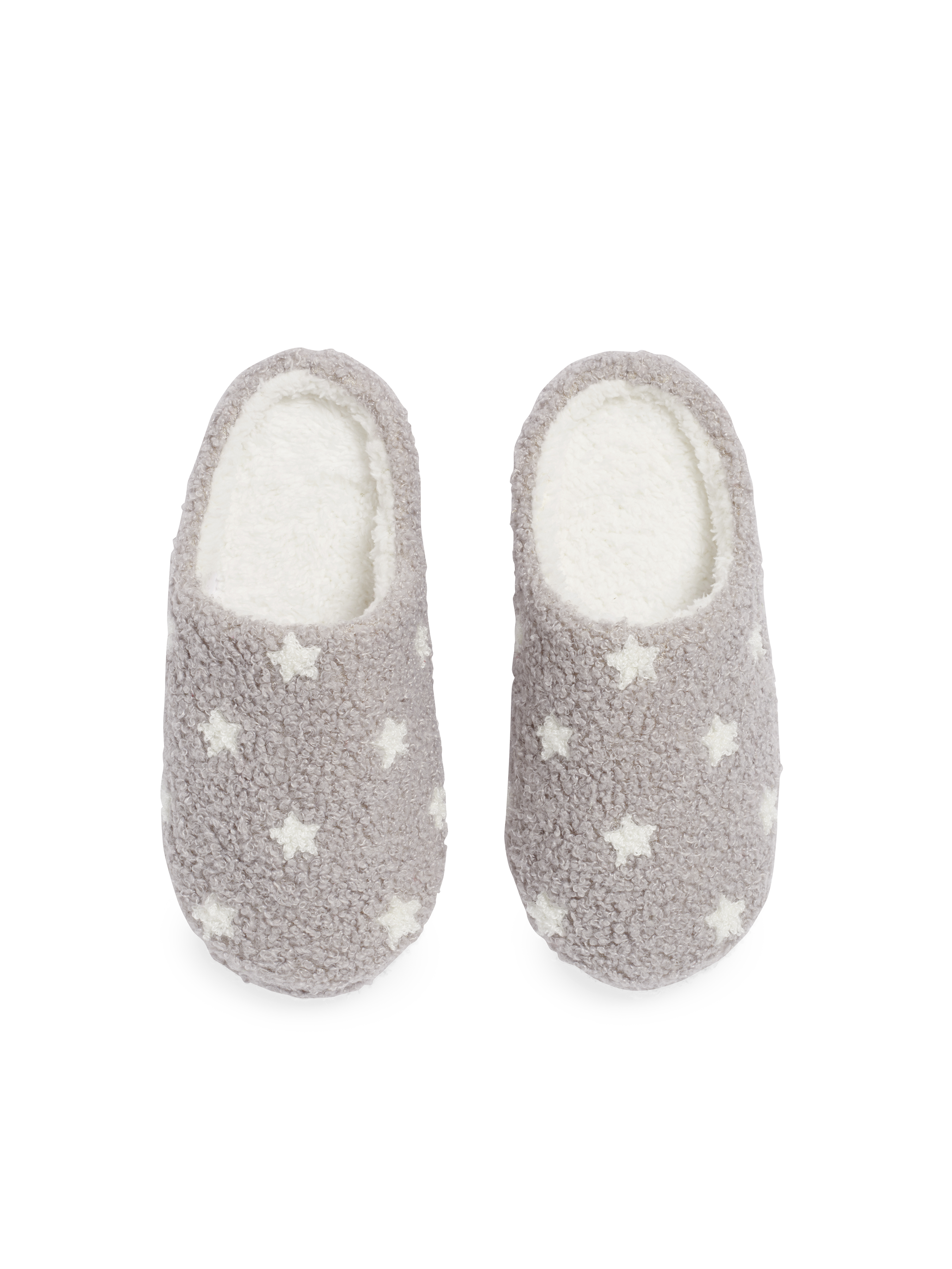 Picture of ASSORTED SET OF 2 SIZES STAR SLIPPERS, GREY