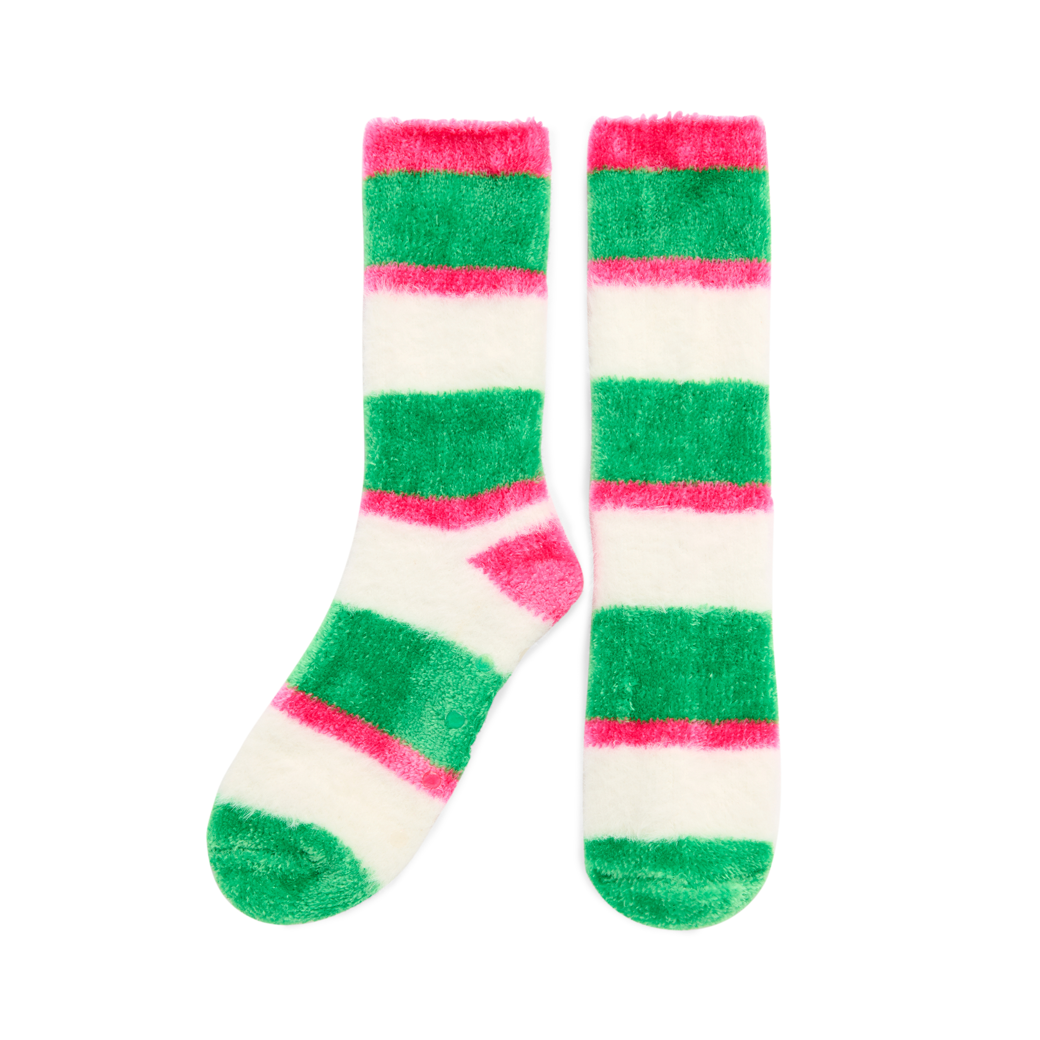 Picture of FUZZY STRIPE SOCKS,GREEN