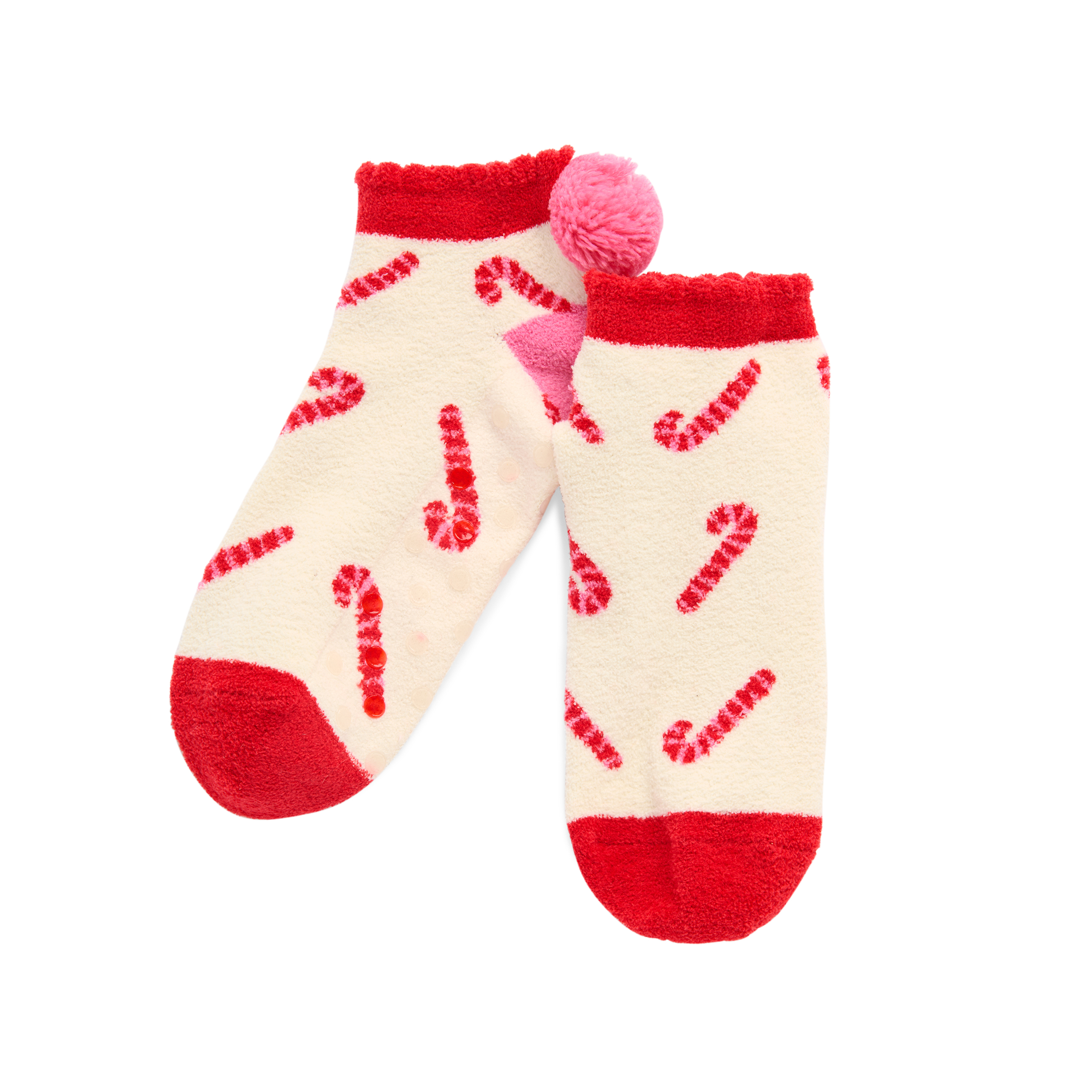 Picture of CANDY CANE HOME SOCKS,IVORY