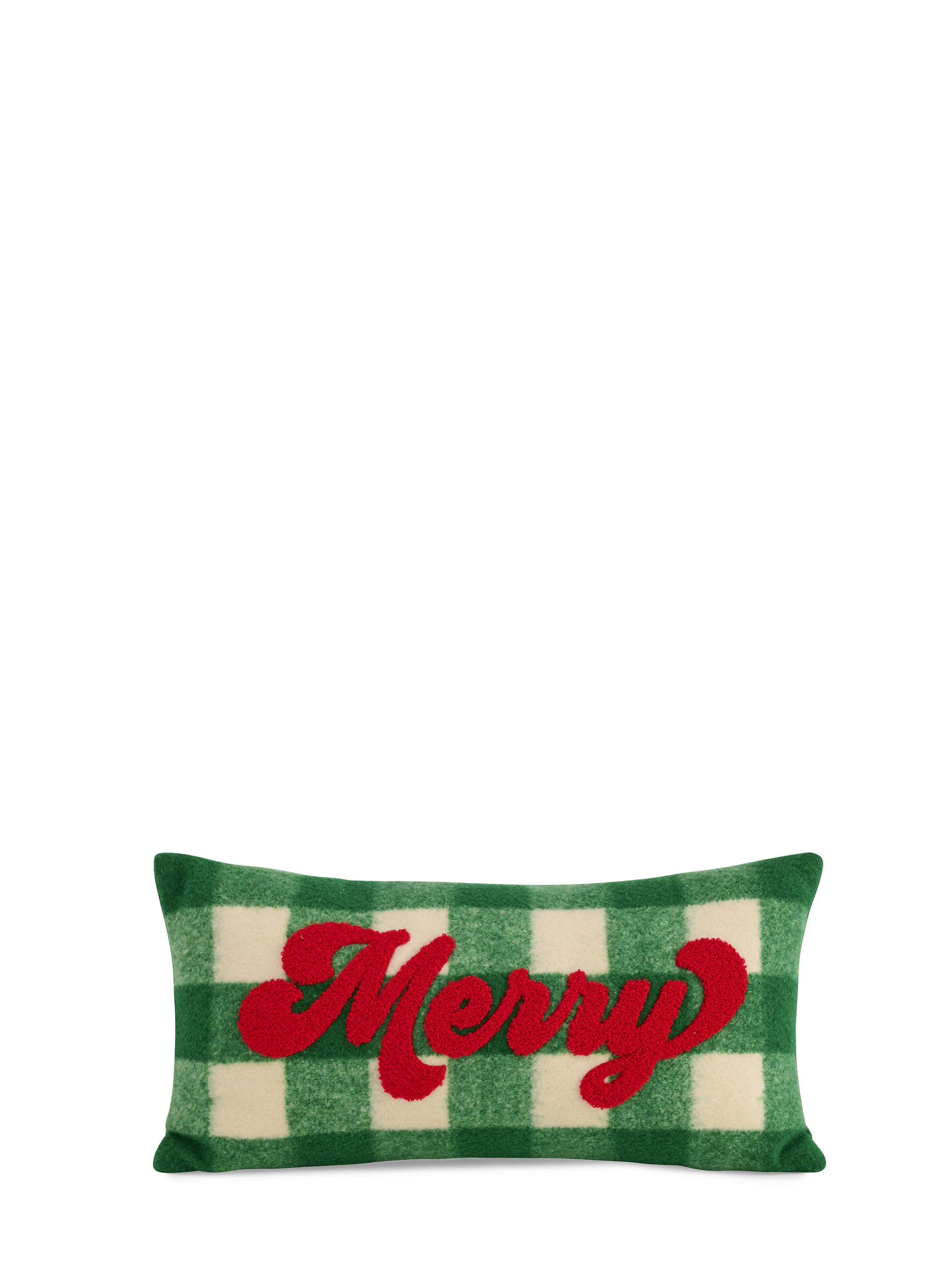 Picture of "MERRY" PLAID PILLOW, GREEN