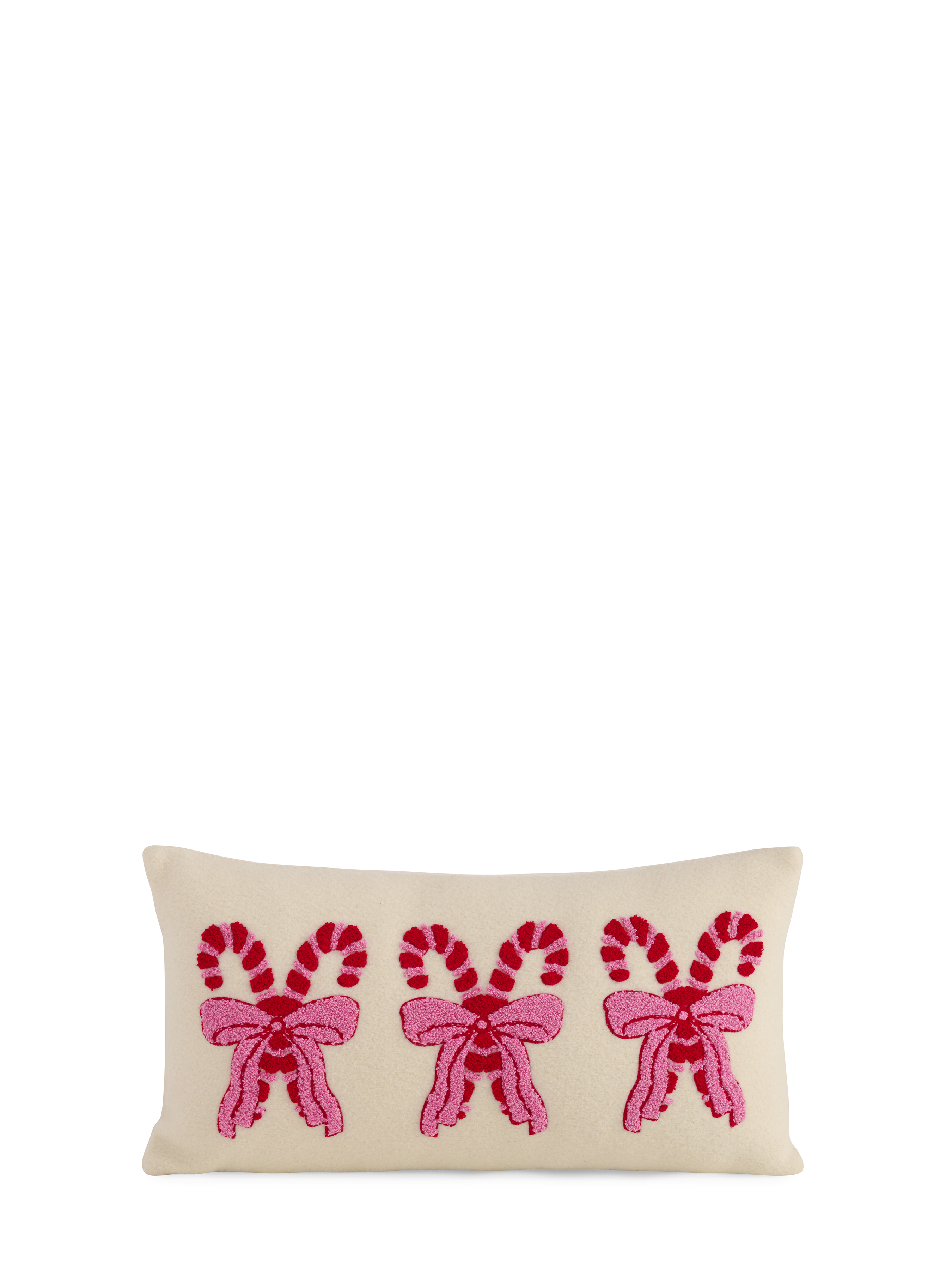 Picture of PRETTY CANDY CANE PILLOW, IVORY
