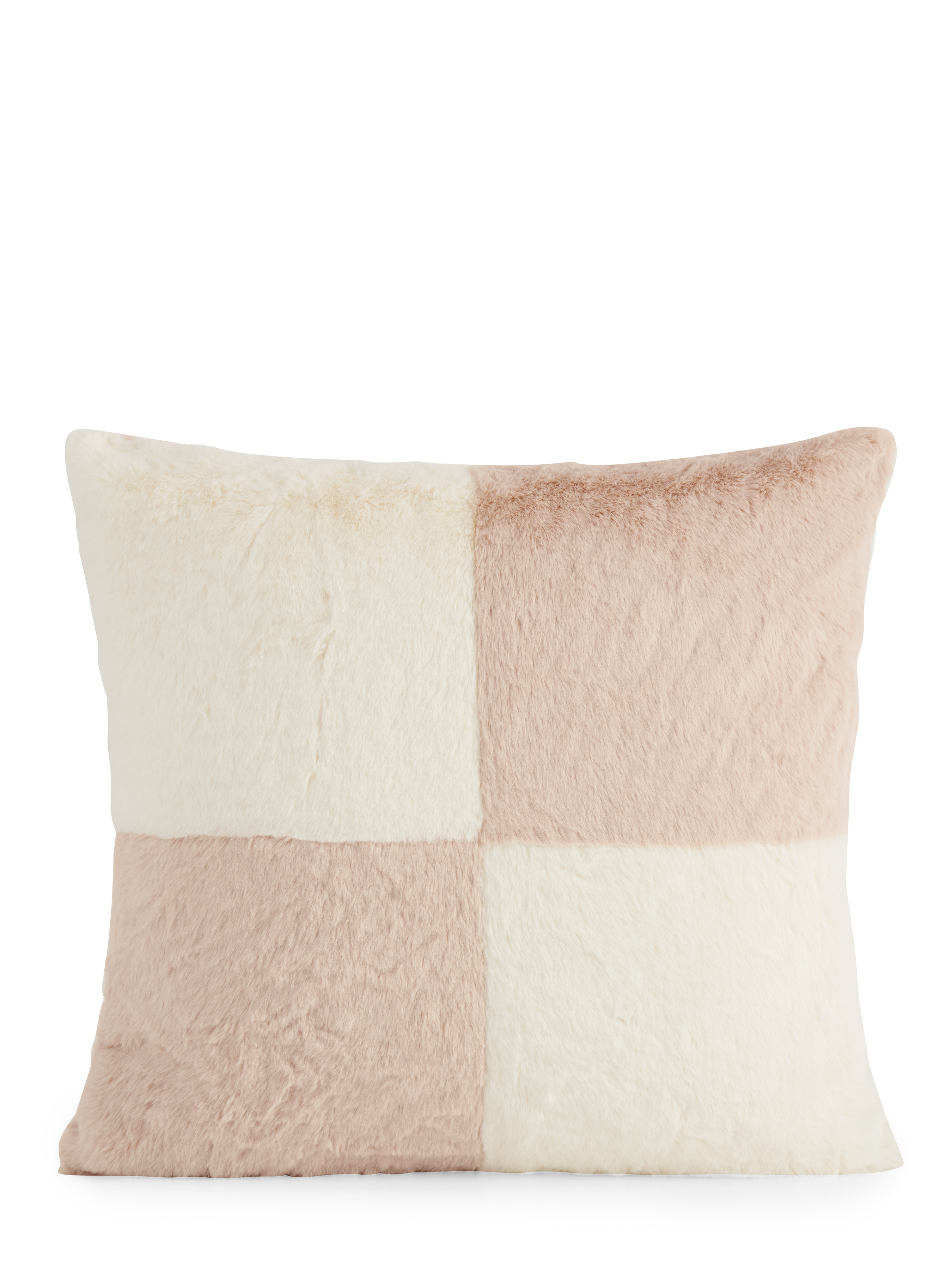 Picture of CHECK FAUX FUR PILLOW, CREAM