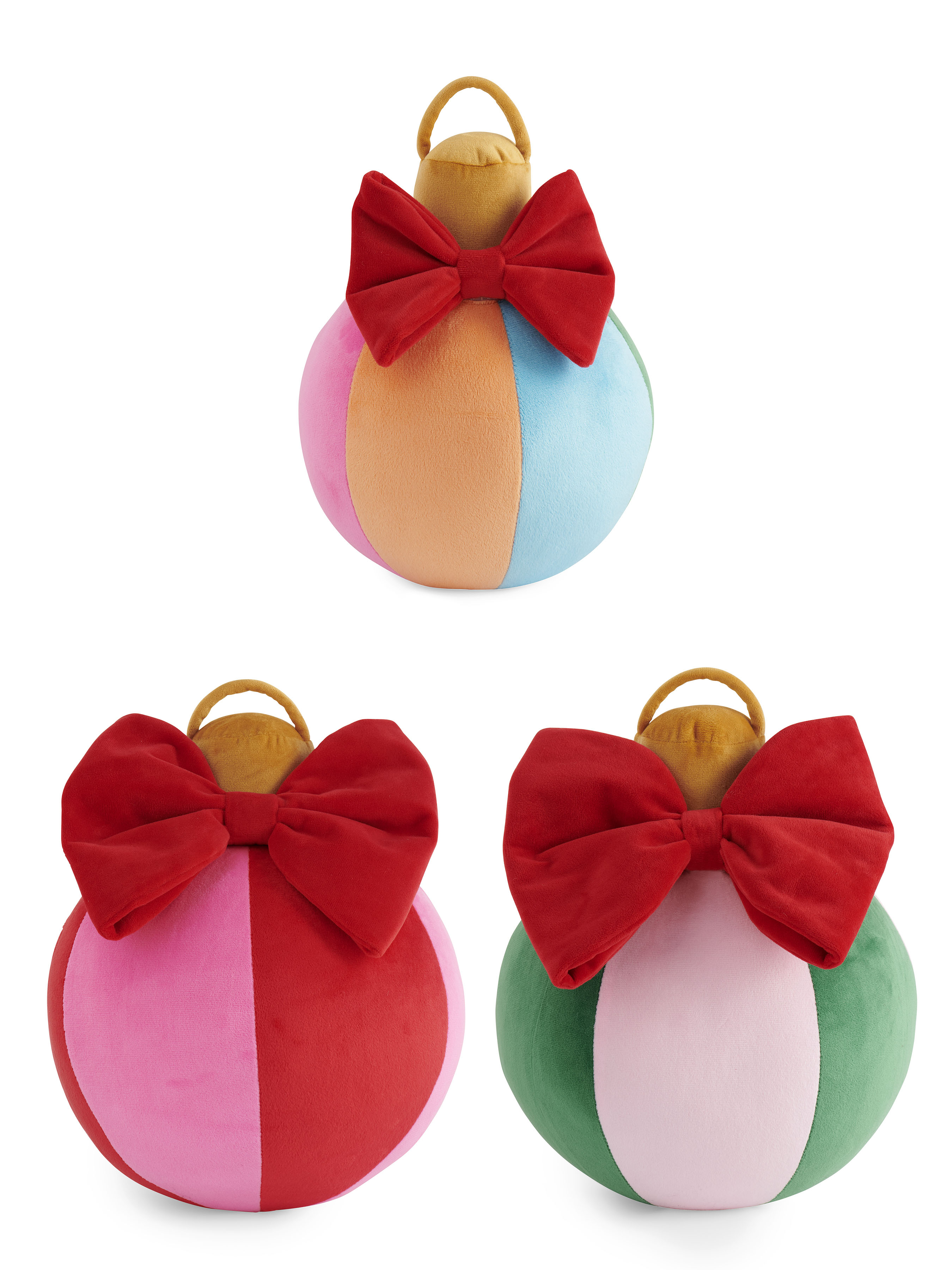 Picture of ASSORTED SET OF 3 FESTIVE BAUBLE PILLOWS, MULTI