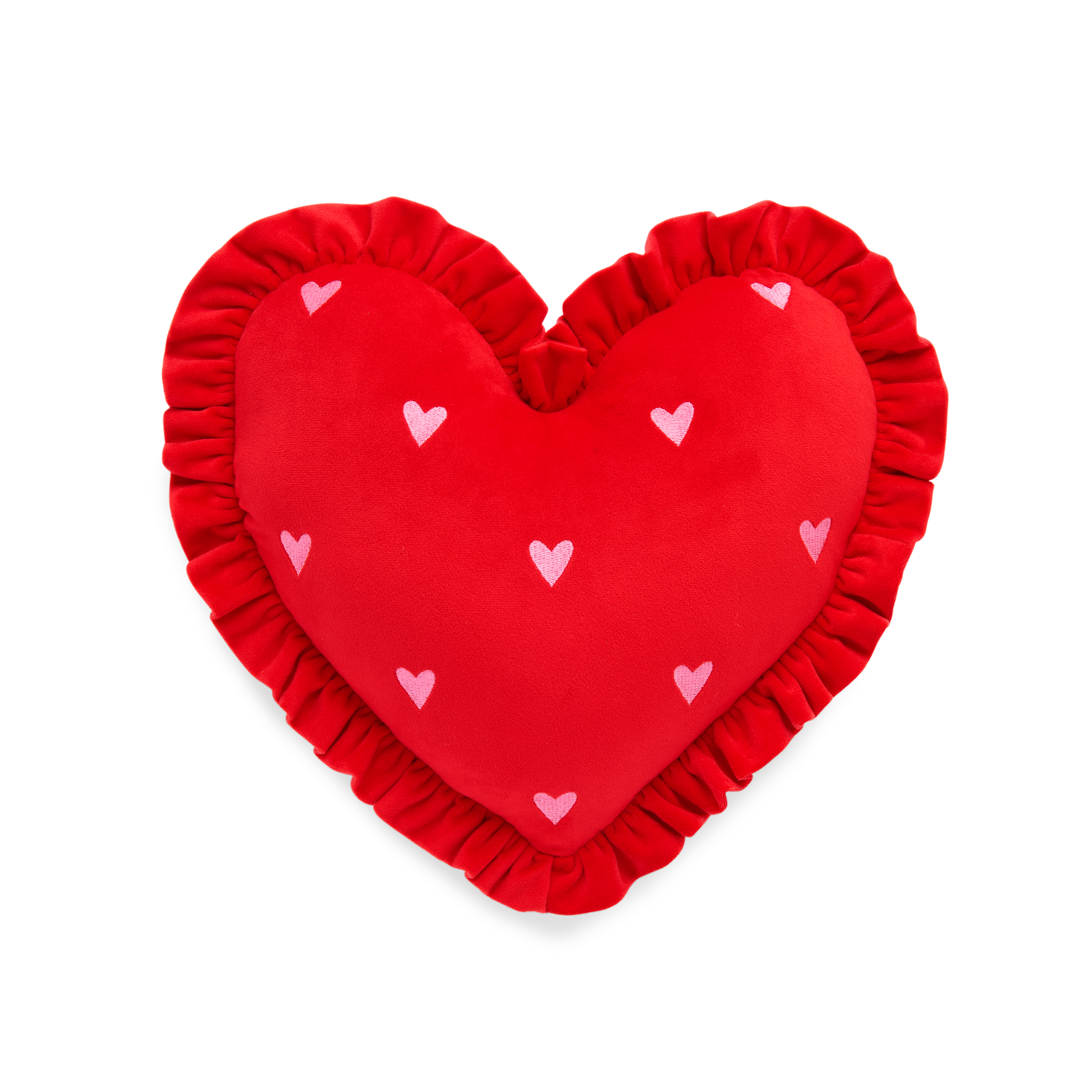 Picture of RUFFLE HEART PILLOW,RED
