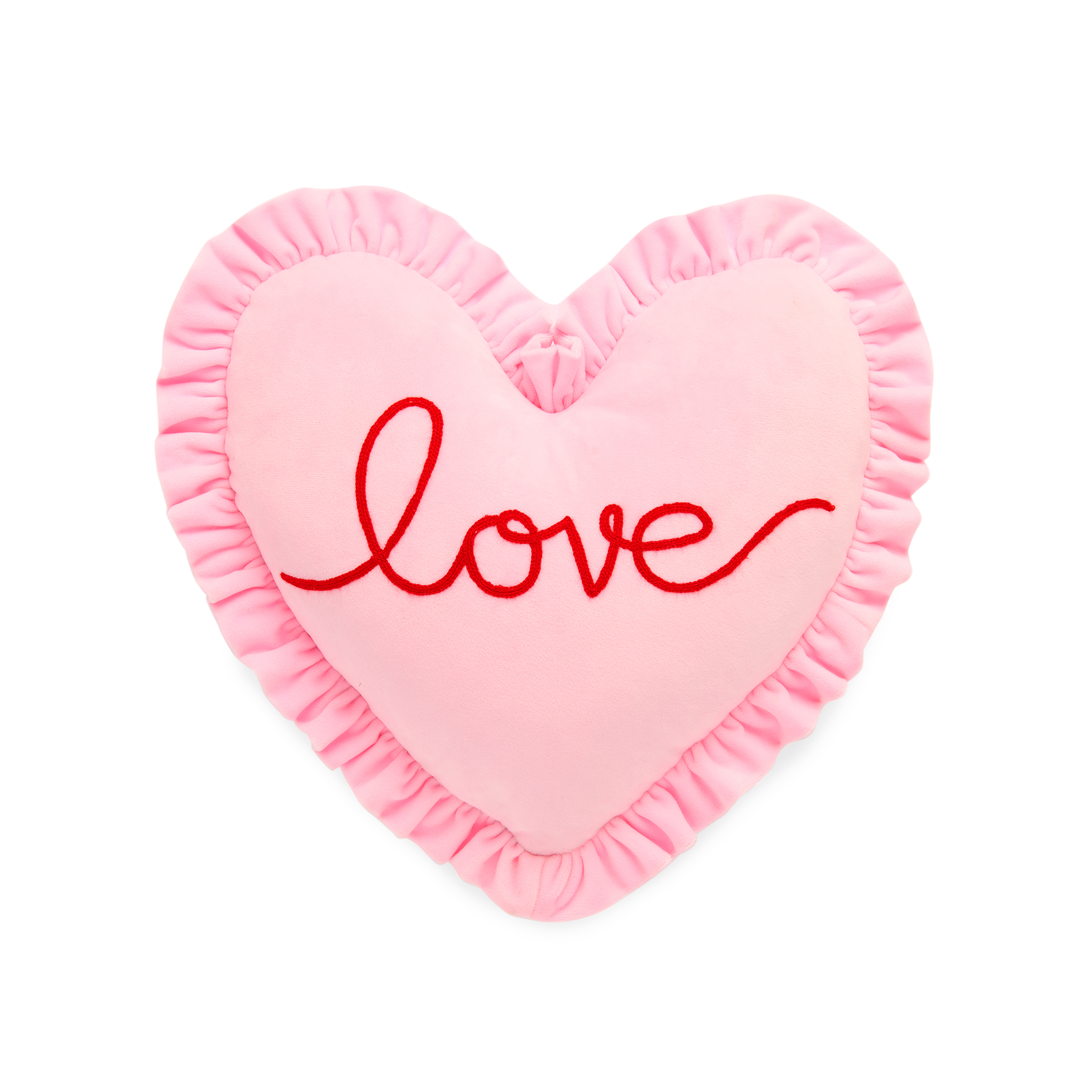 Picture of LOVE RUFFLE HEART PILLOW,PINK